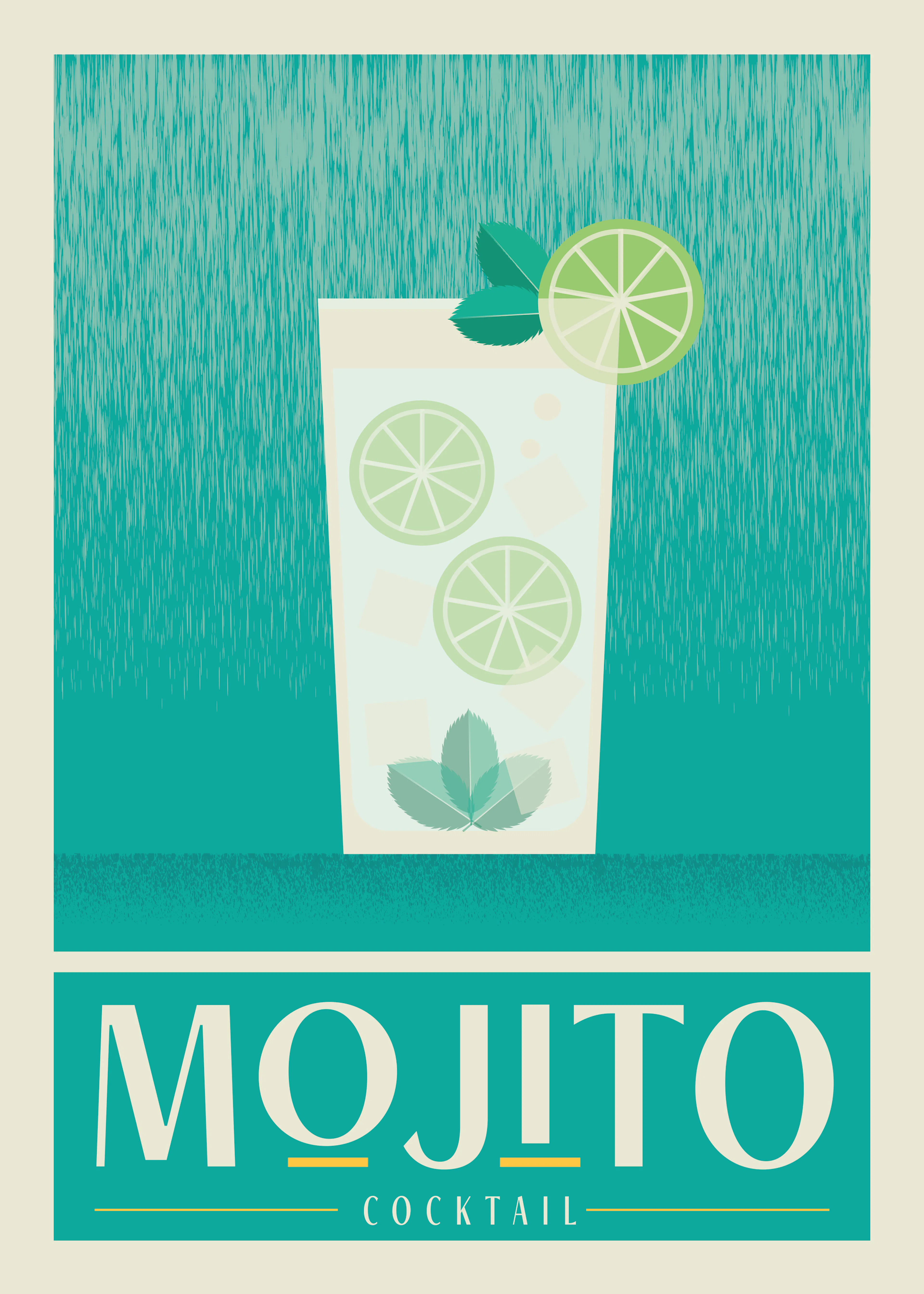 Ilustración de Cóctel Mojito Póster 0
