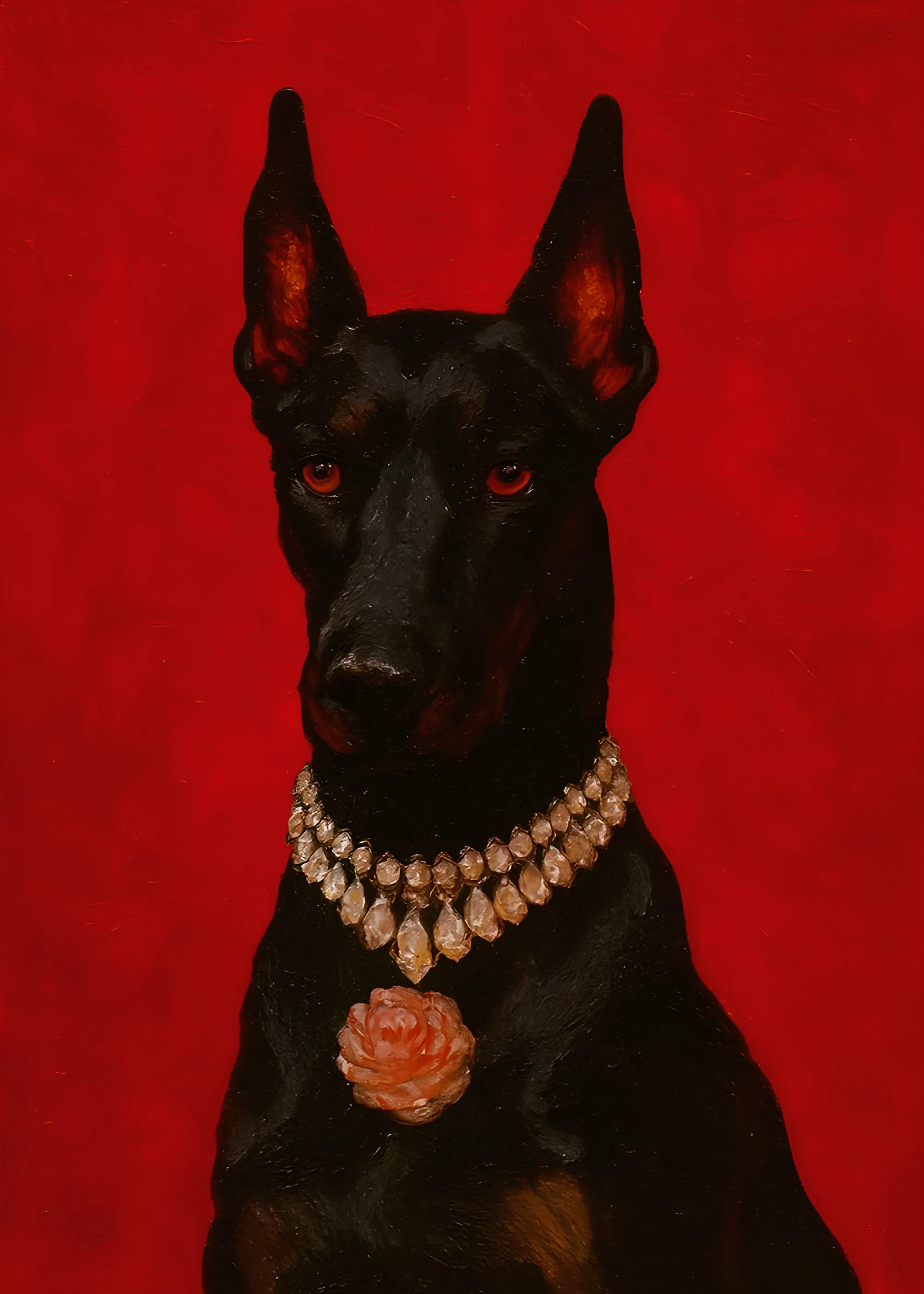 HUGO - Elegante Retrato de Dóberman Póster 0