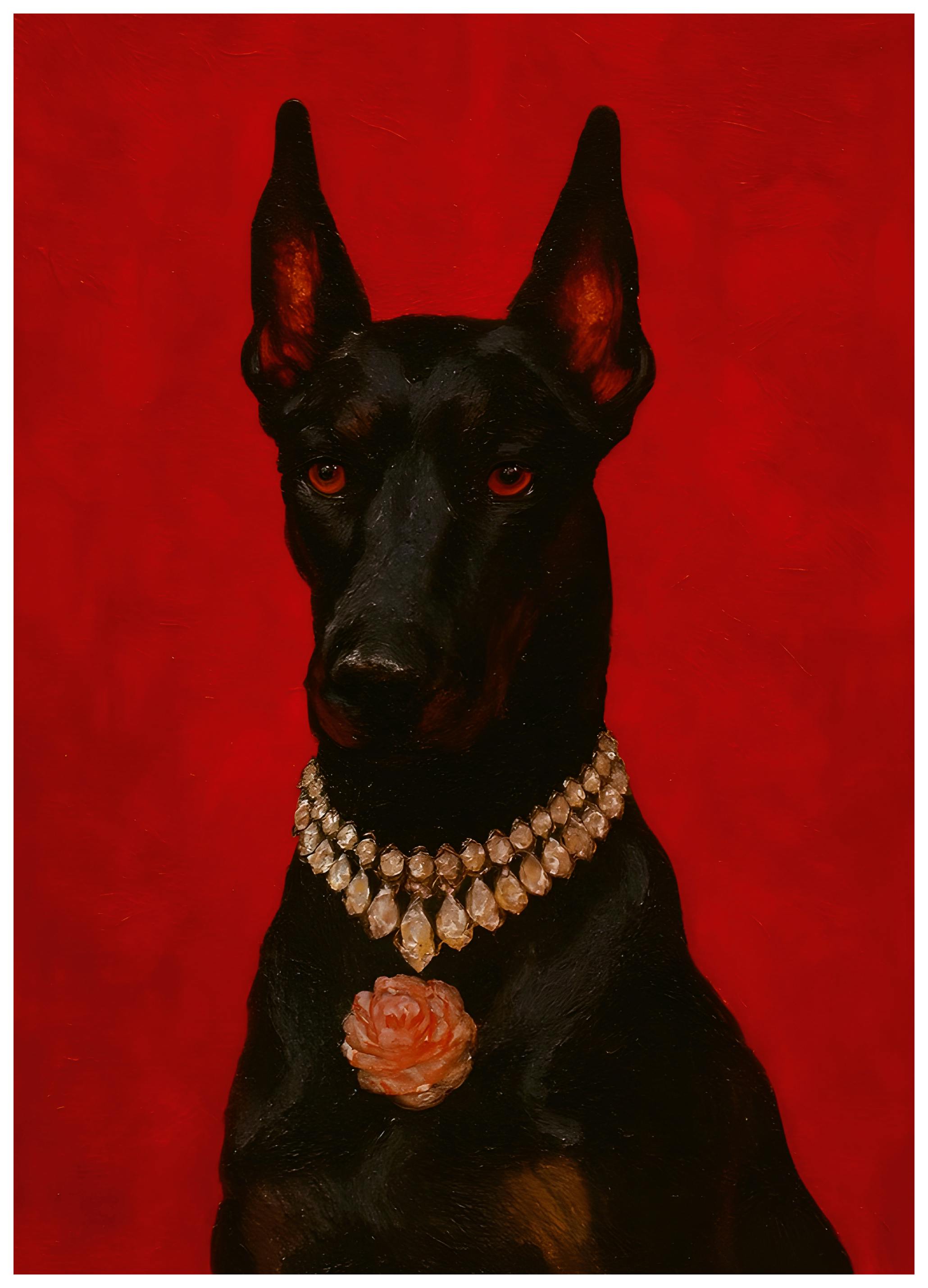 HUGO - Elegant Doberman Portrett Plakat (13x18 cm) - Poster Store