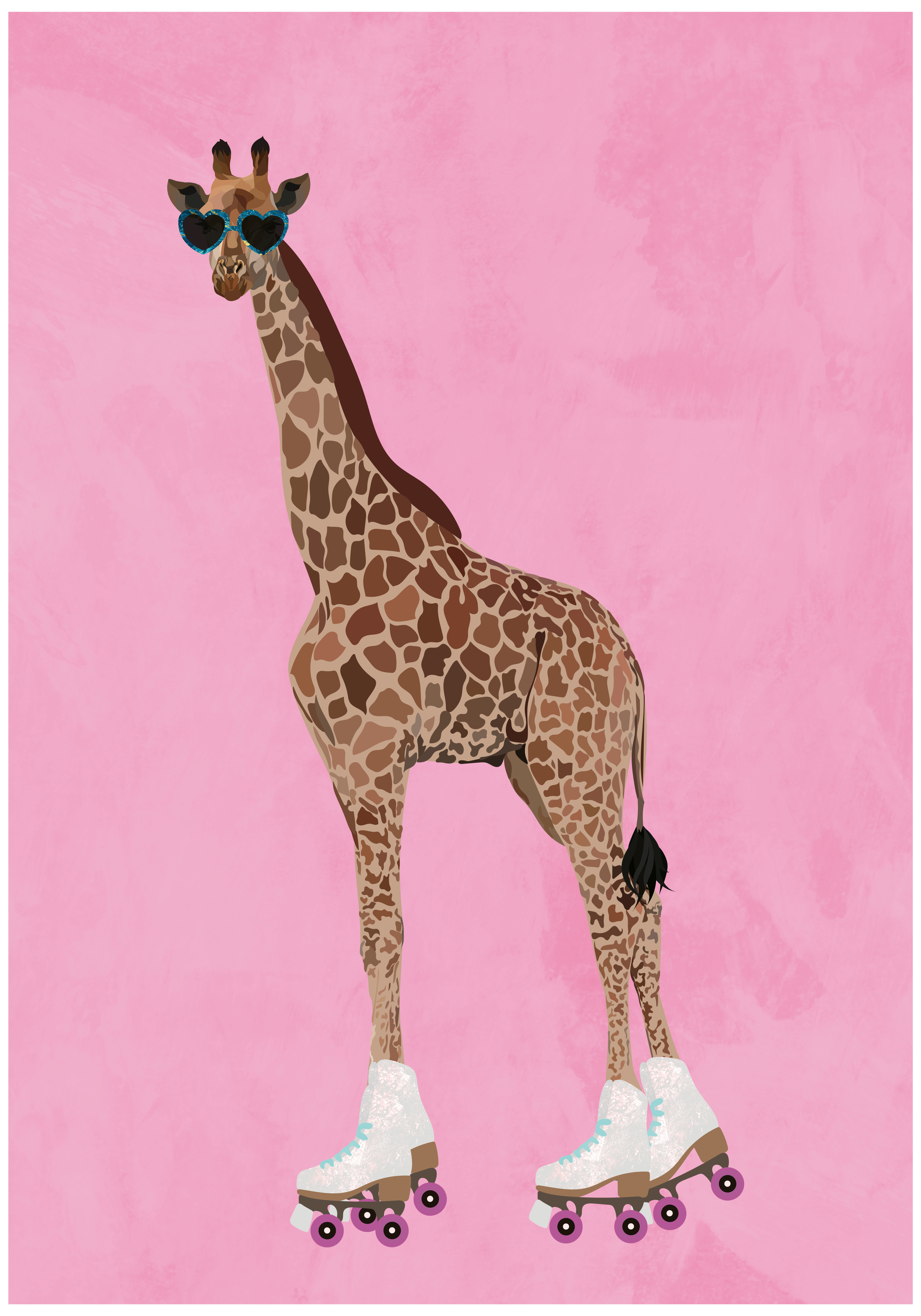 Sarah Manovski - Cool Giraffe Roller Skates Poster