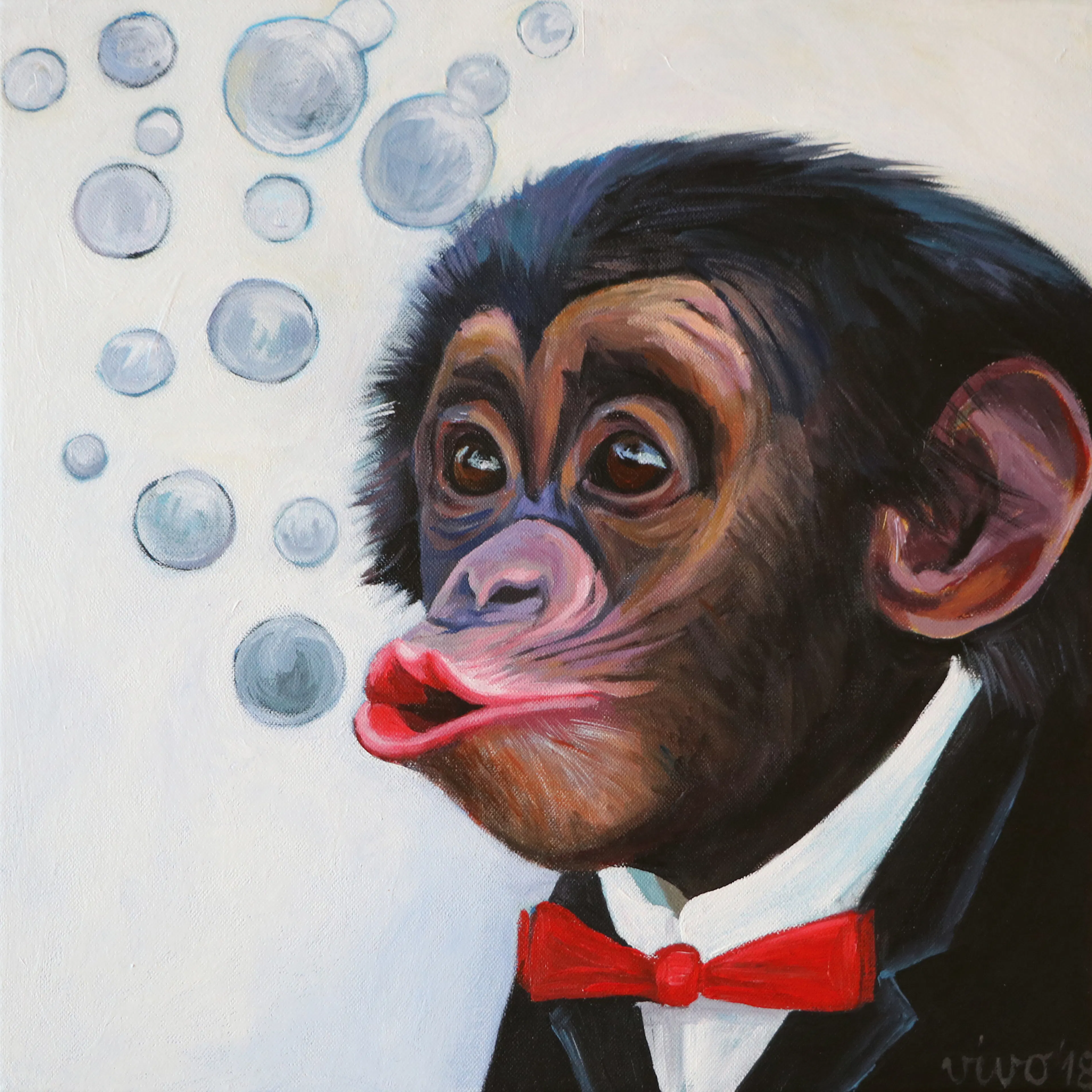 Violeta Vollmer - Chique Chimpansee Bubbels Poster 0