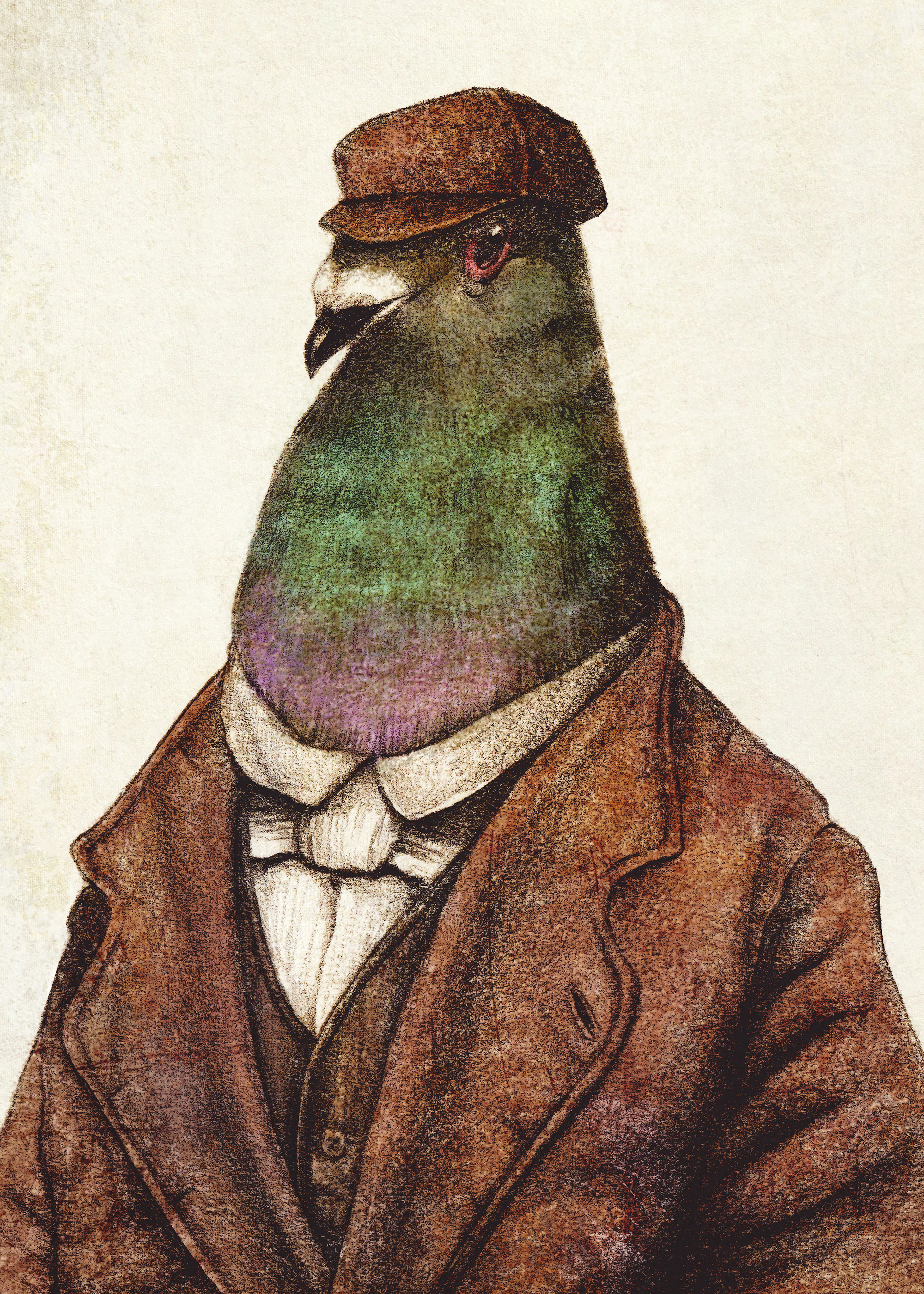 Mike Koubou - Duif Gekleed in Vintage Kleding Poster 0