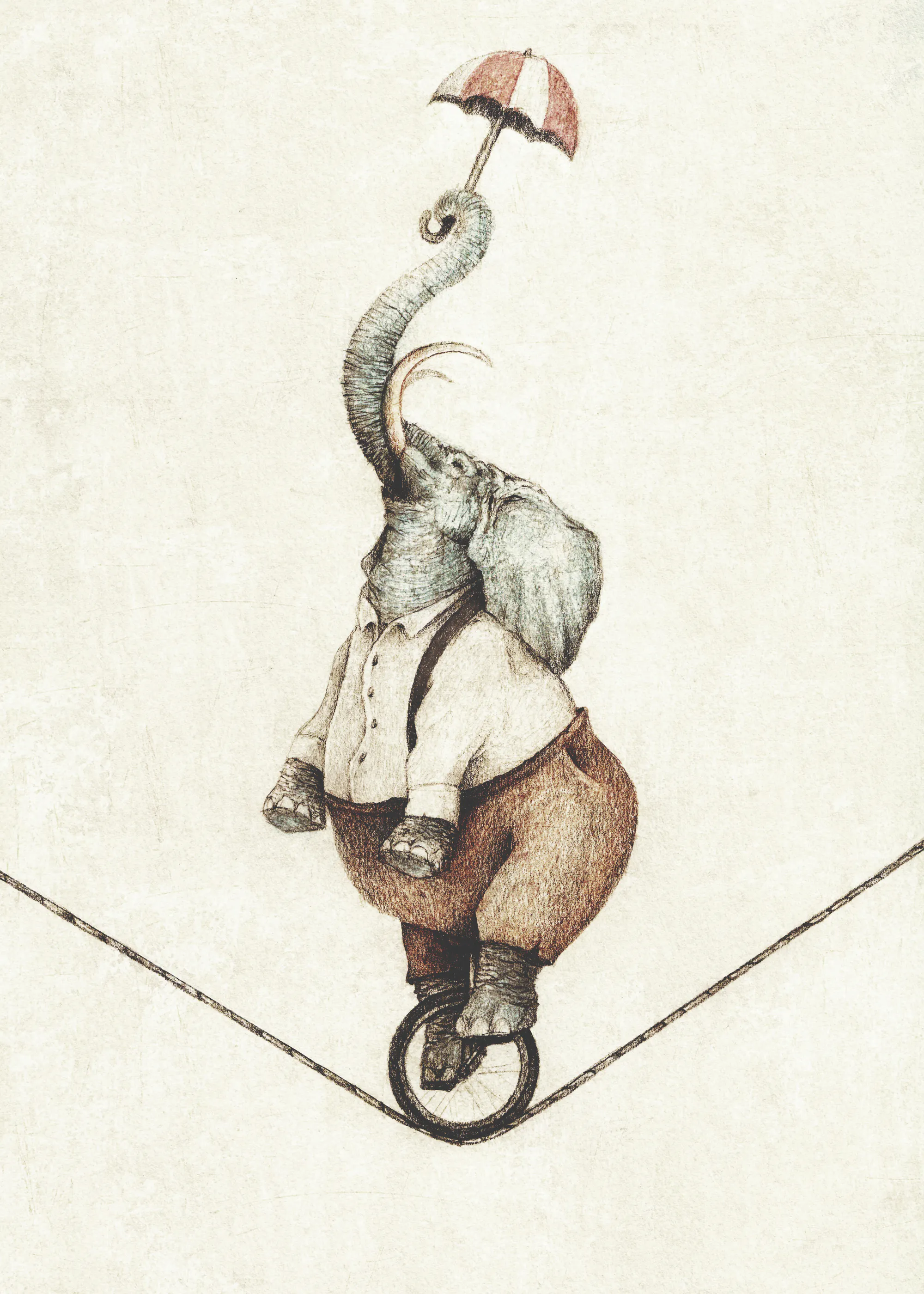 Mike Koubou - Monociclo con Paraguas Póster 0