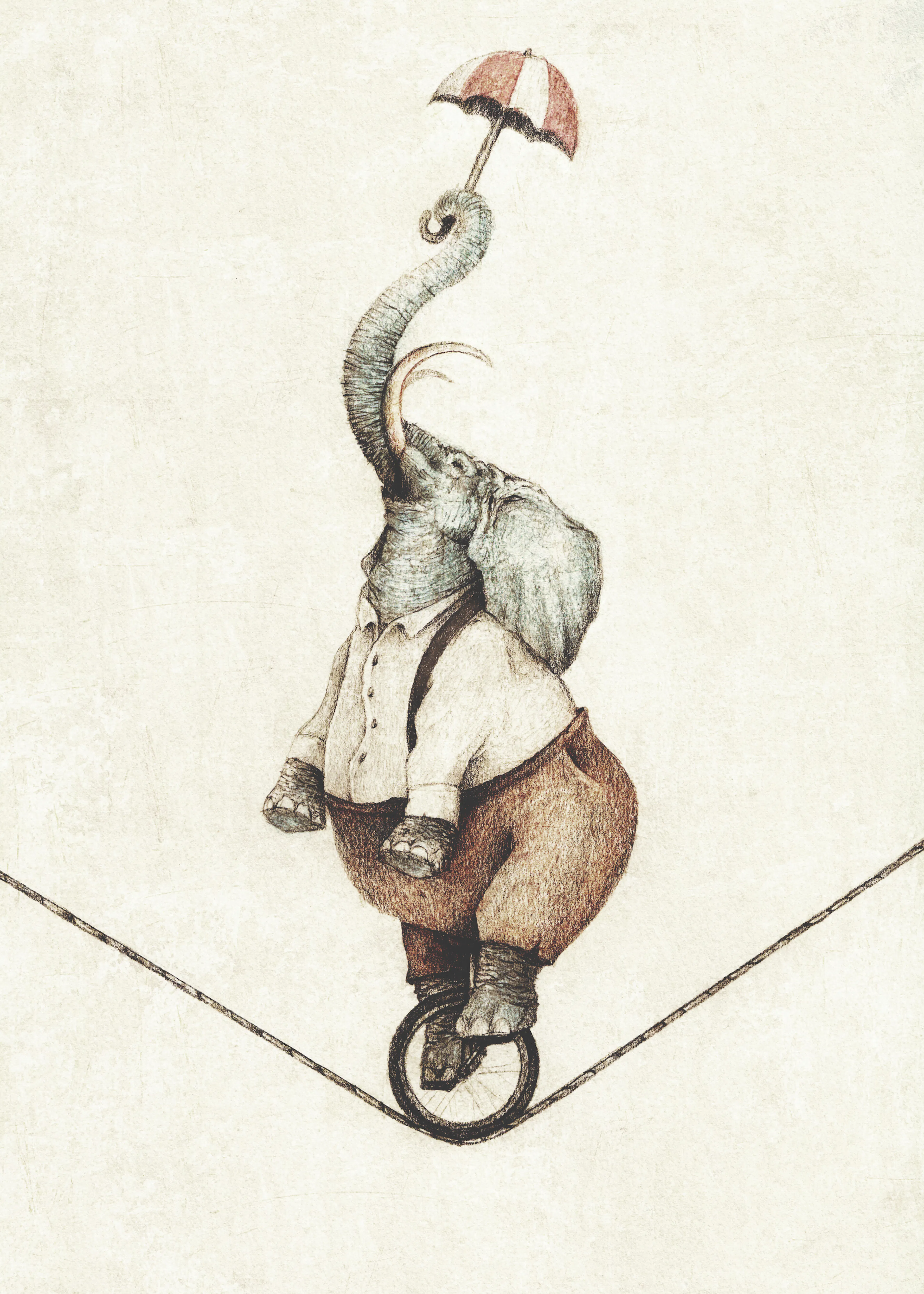 Mike Koubou - Monociclo con Paraguas Póster 0