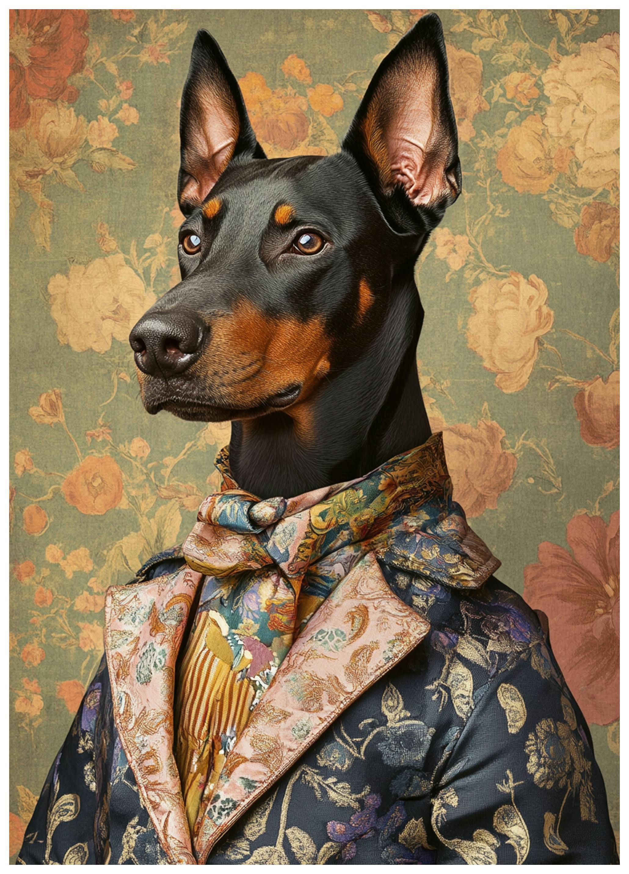 SHANDU - stilig dobermann gentleman poster (21x30 cm) - Poster Store