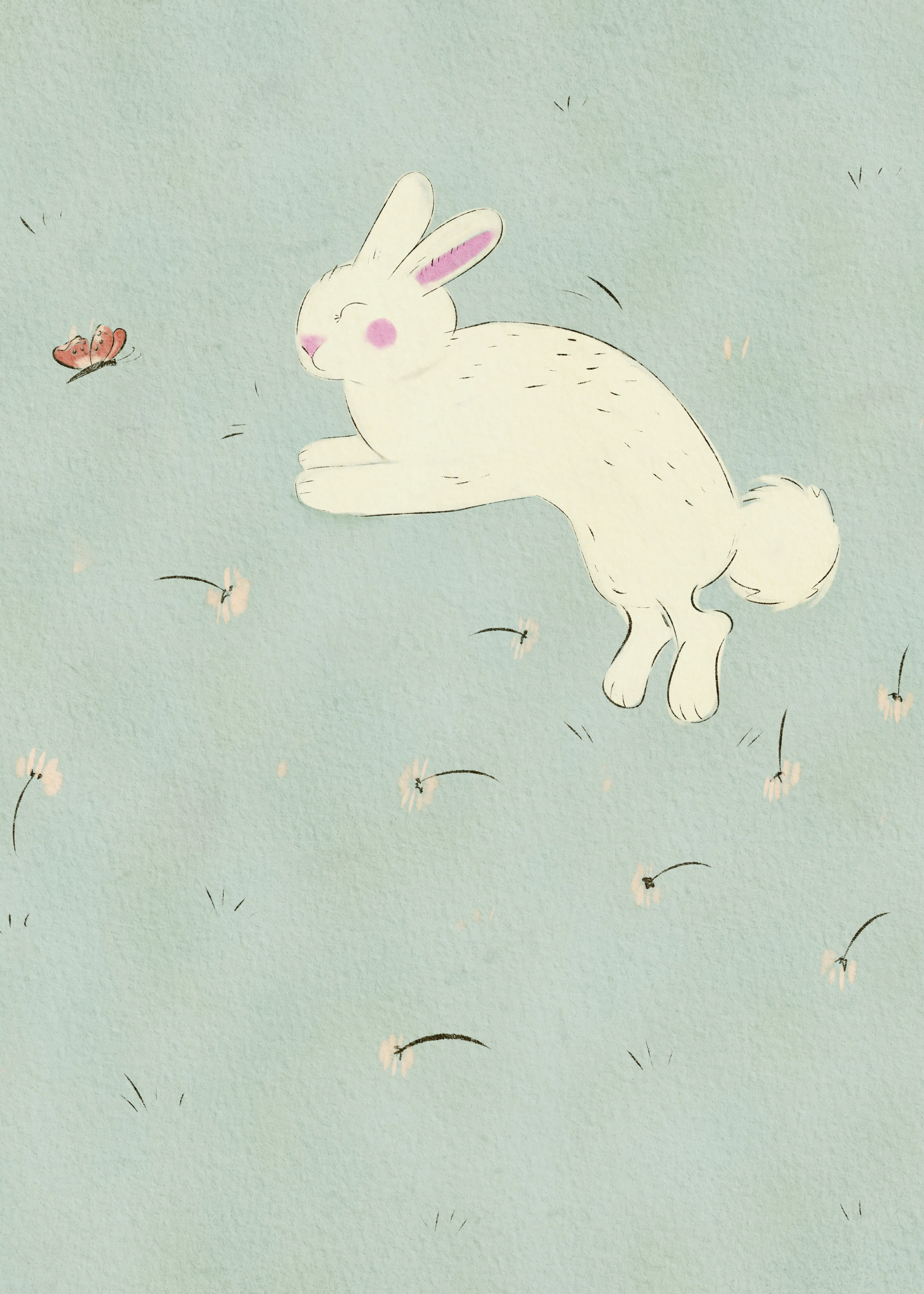 Nikita Jariwala - Hopping Bunny in Daisies Print 0
