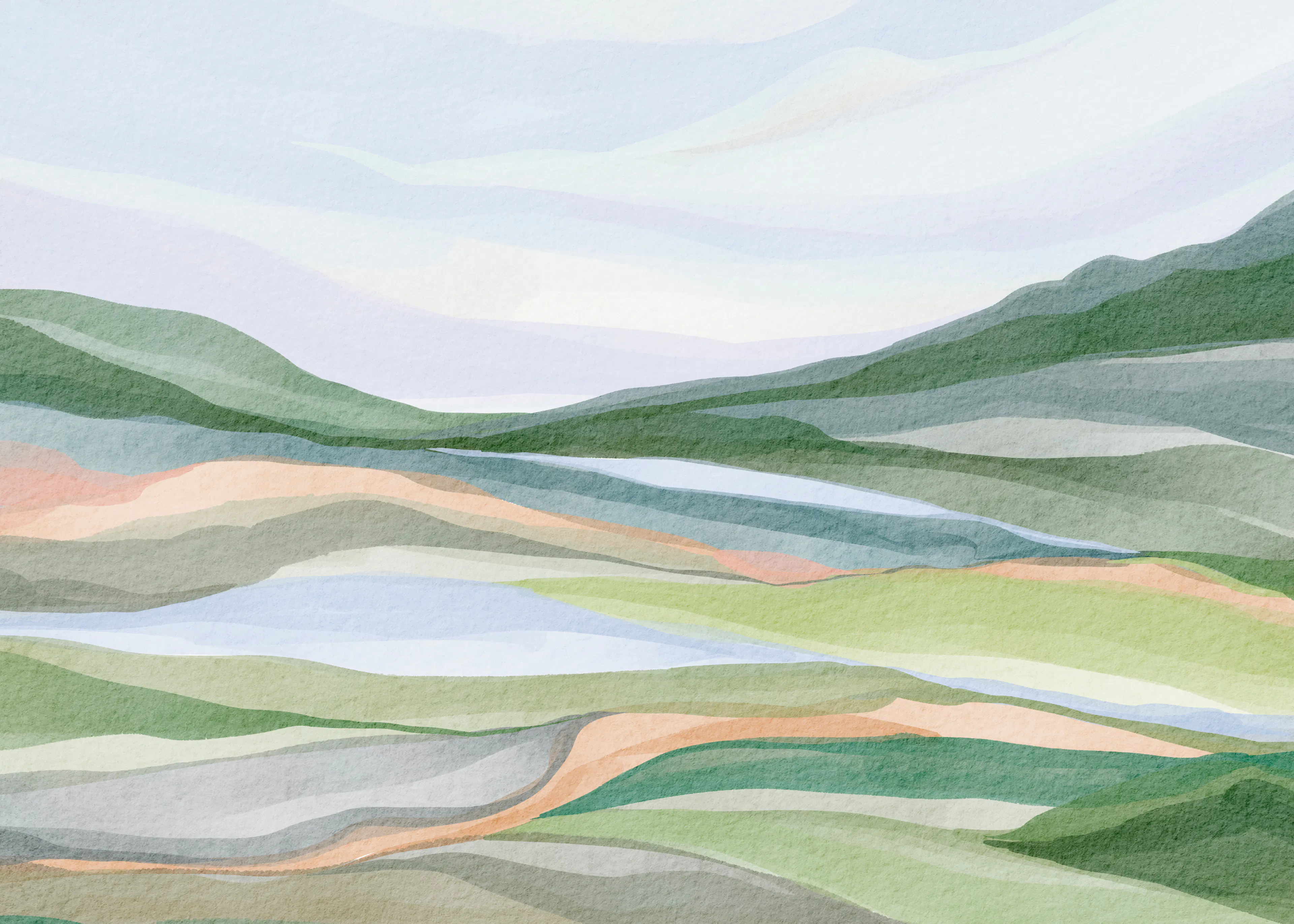 Nikita Jariwala - Friedliche Geschichtete Landschaft Poster 0