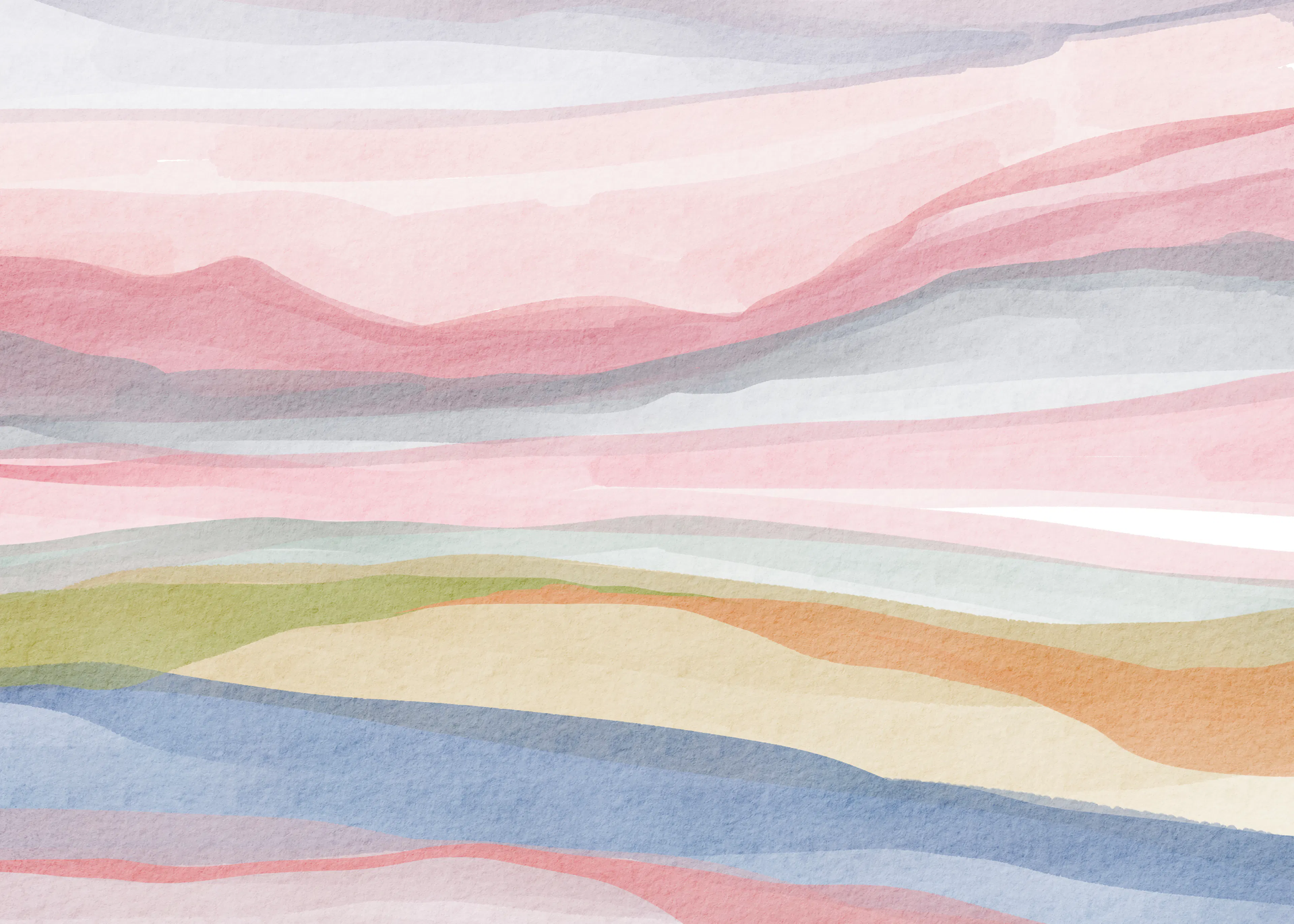 Nikita Jariwala - Paisaje de Acuarela Pastel Póster 0
