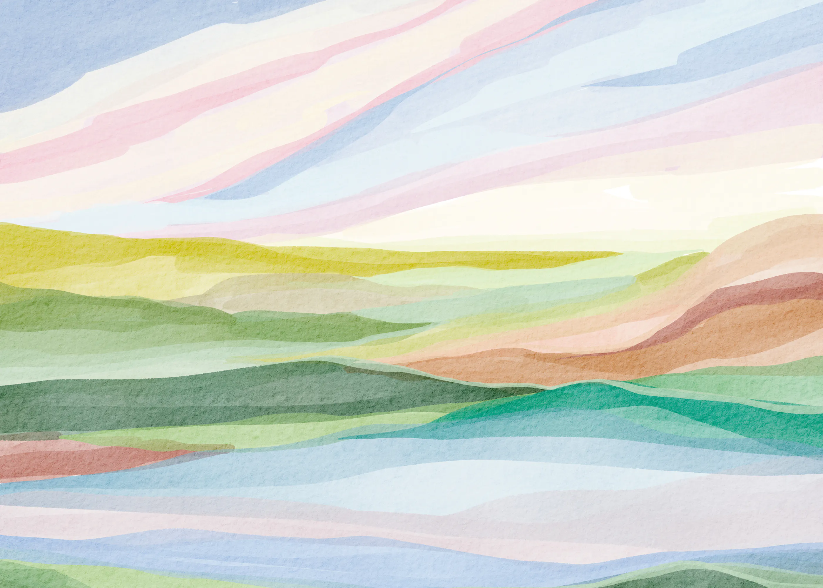 Nikita Jariwala - Collines Pastel Superposées Poster 0