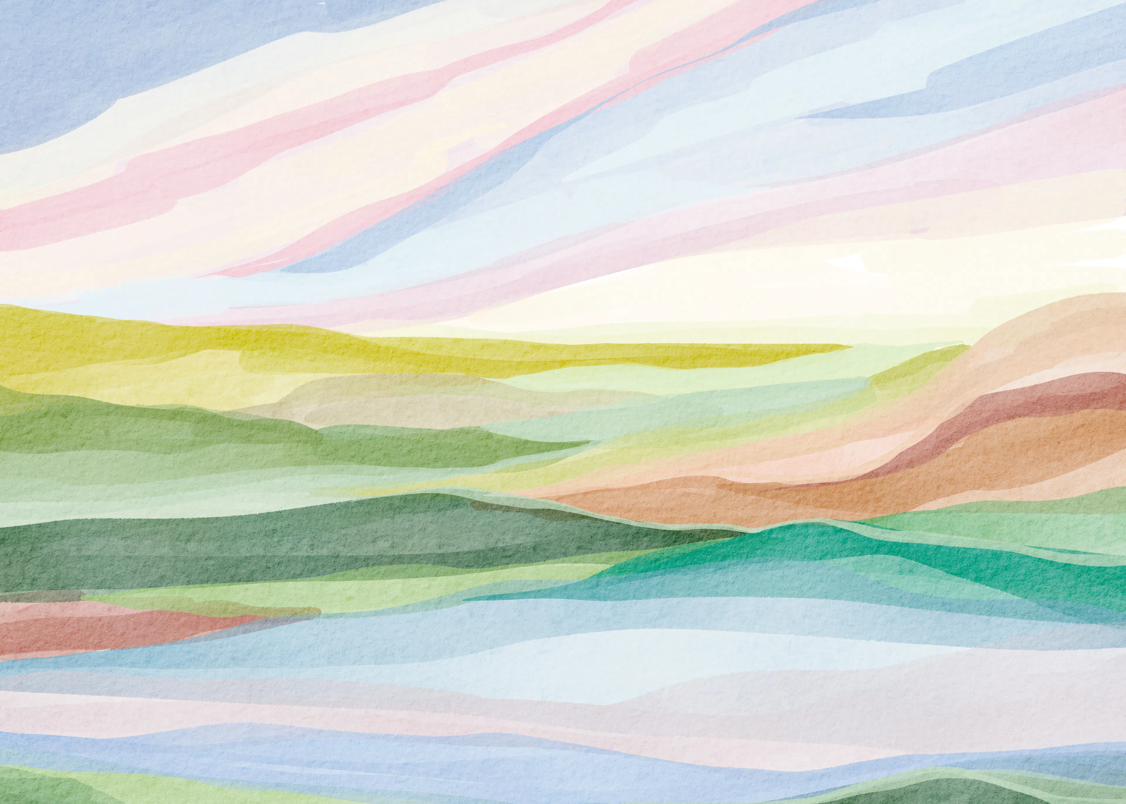 Nikita Jariwala - Collines Pastel Superposées Poster 0