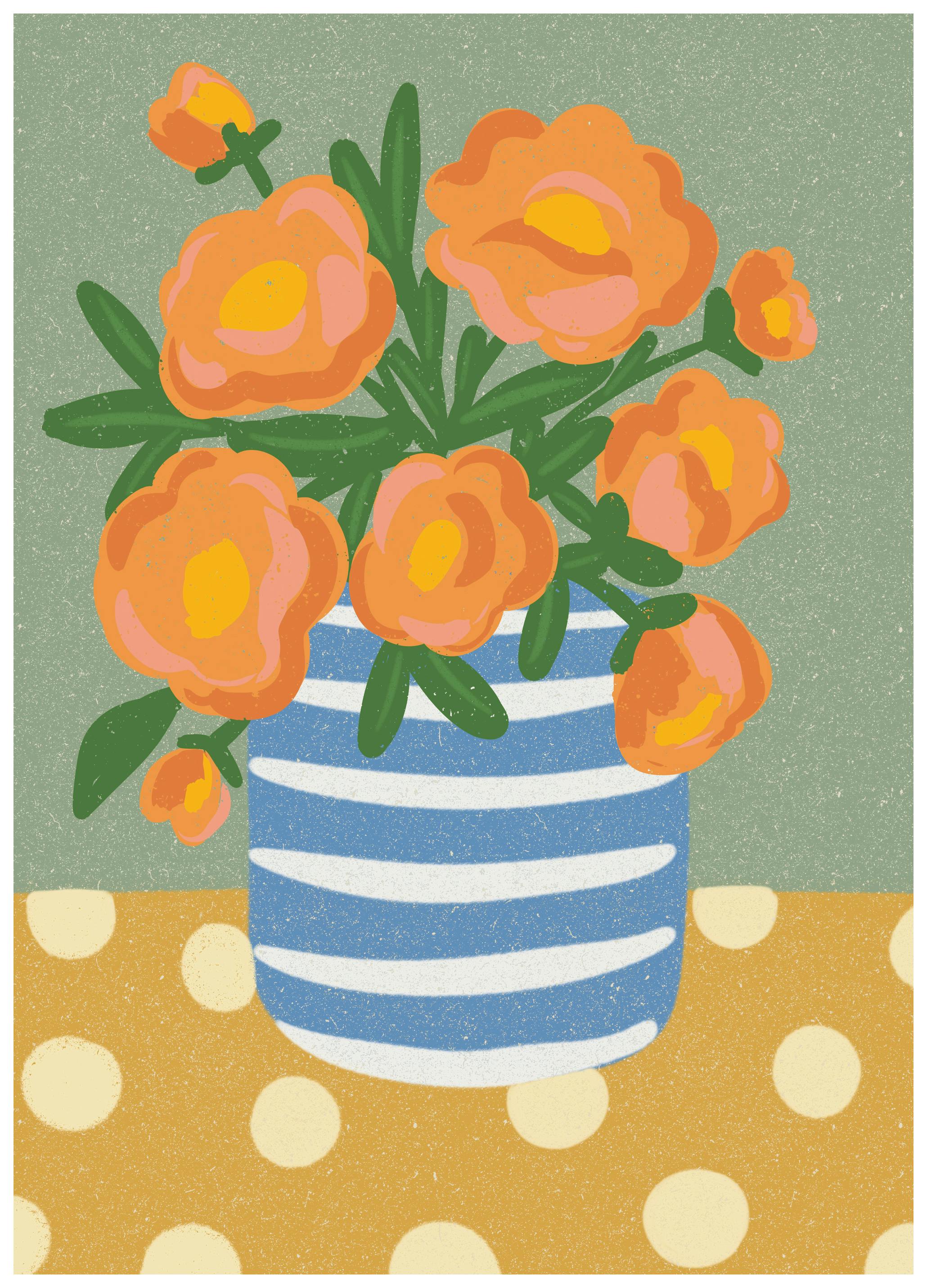 Nikita Jariwala - Orange Floral Still Life Poster (70x100 cm) - Poster Store