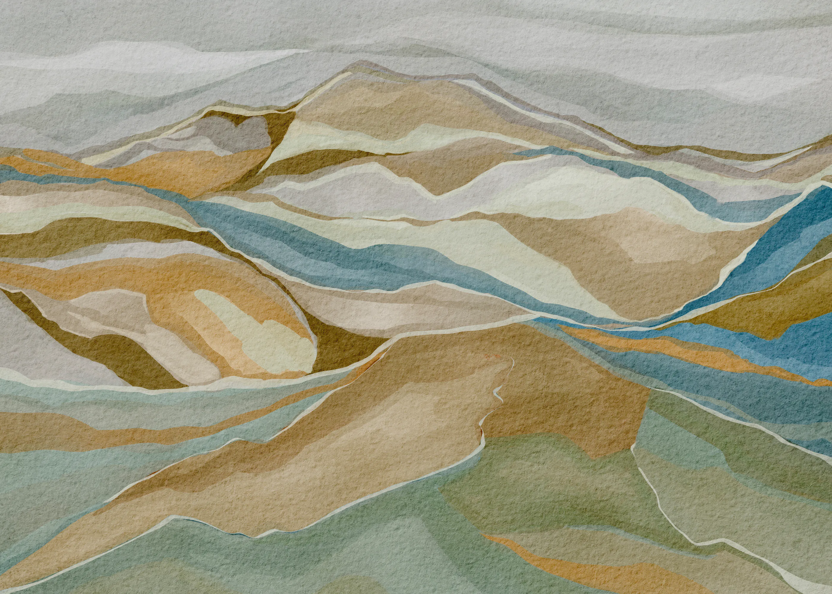 Nikita Jariwala - Serenidad de Montaña Abstracta Póster 0