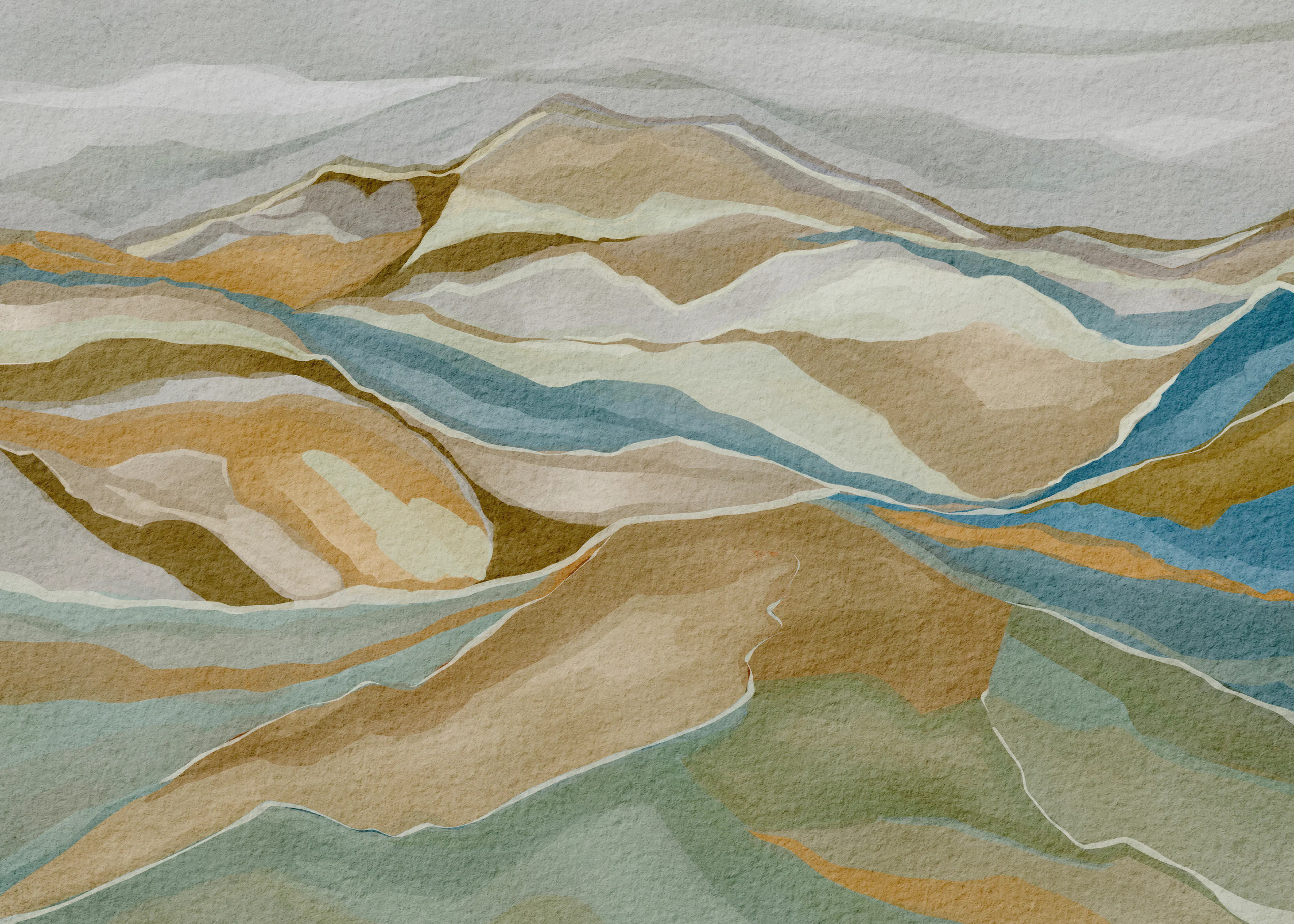 Nikita Jariwala - Serenidad de Montaña Abstracta Póster 0