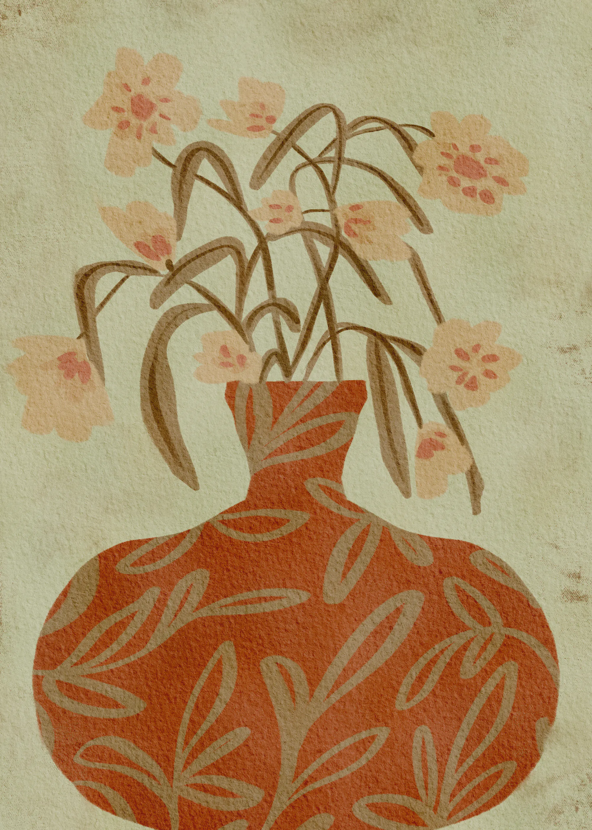 Nikita Jariwala - Terrakotta Vase Blomster Plakat 0