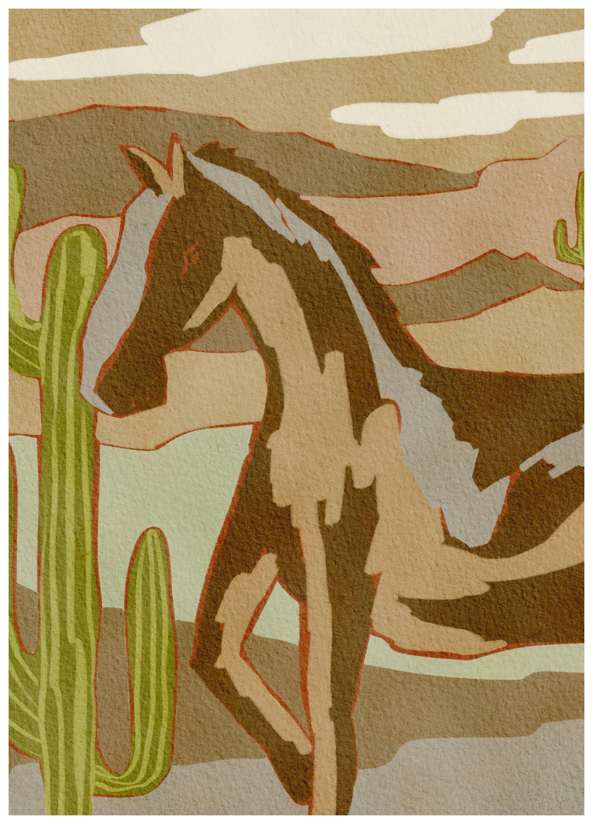 Nikita Jariwala - Wild Desert Horse Poster (50x50 cm) - Poster Store