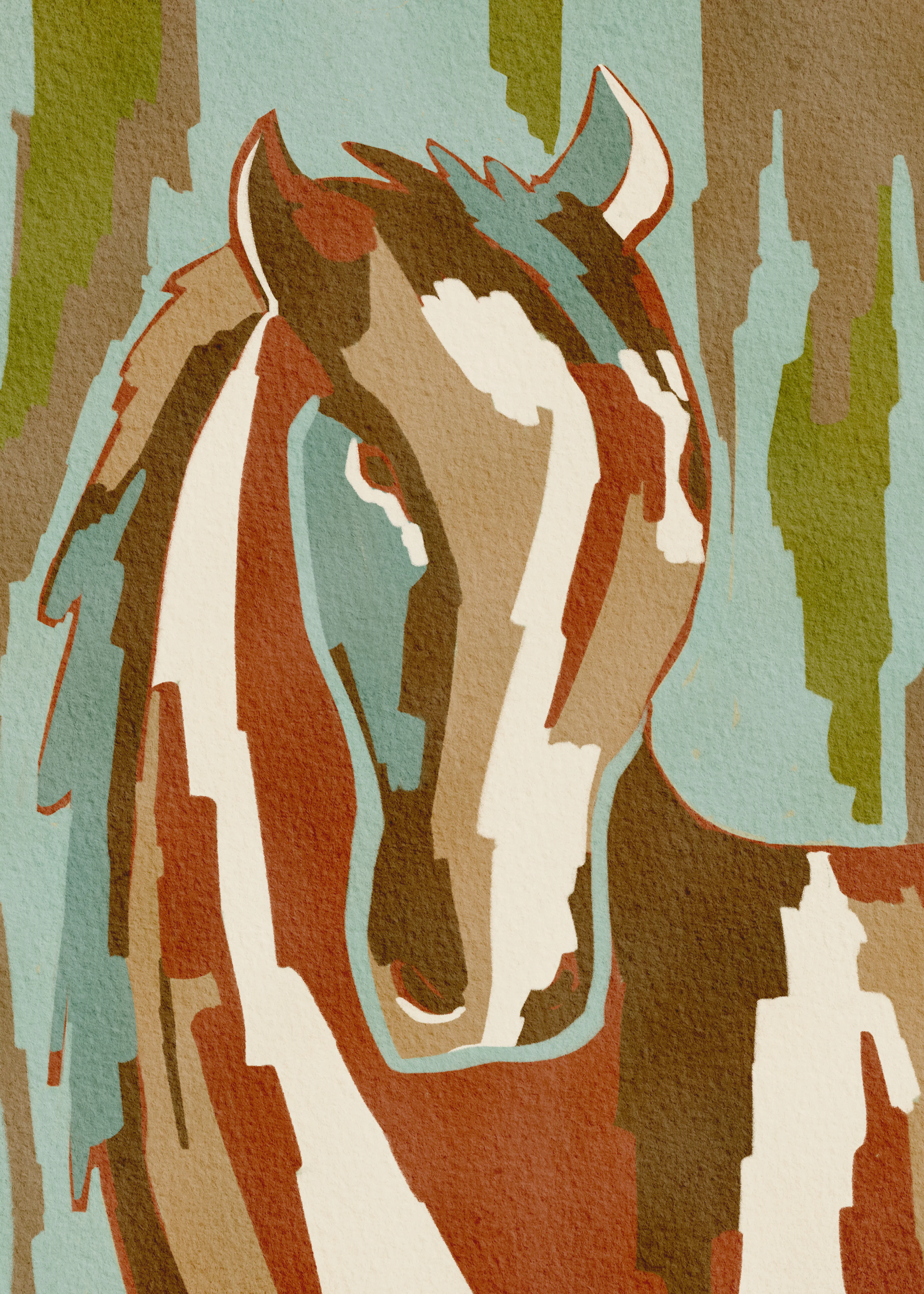 Nikita Jariwala - Abstract Paardenportret Poster 0