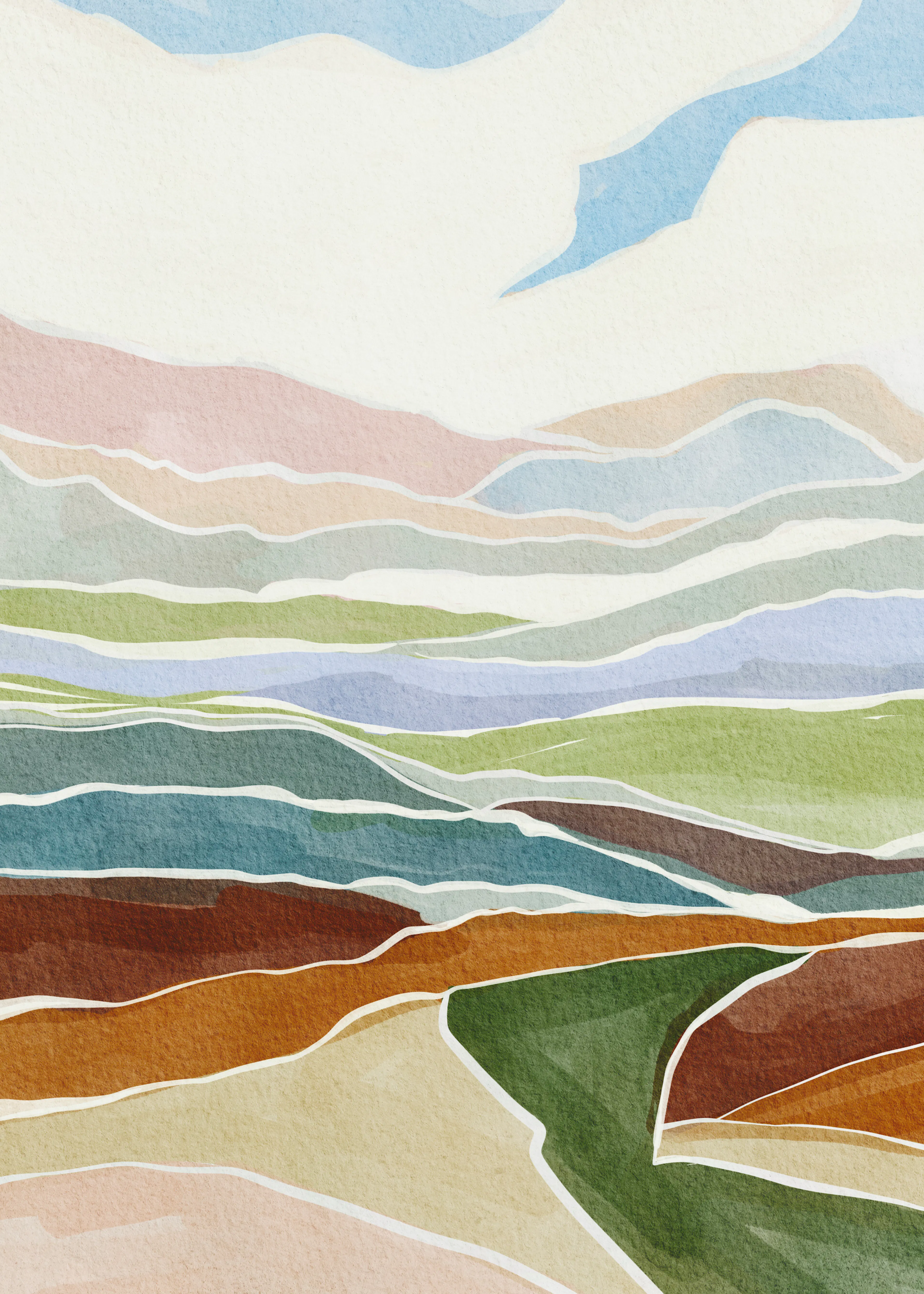 Nikita Jariwala - Farbschichten Landschaft Poster 0