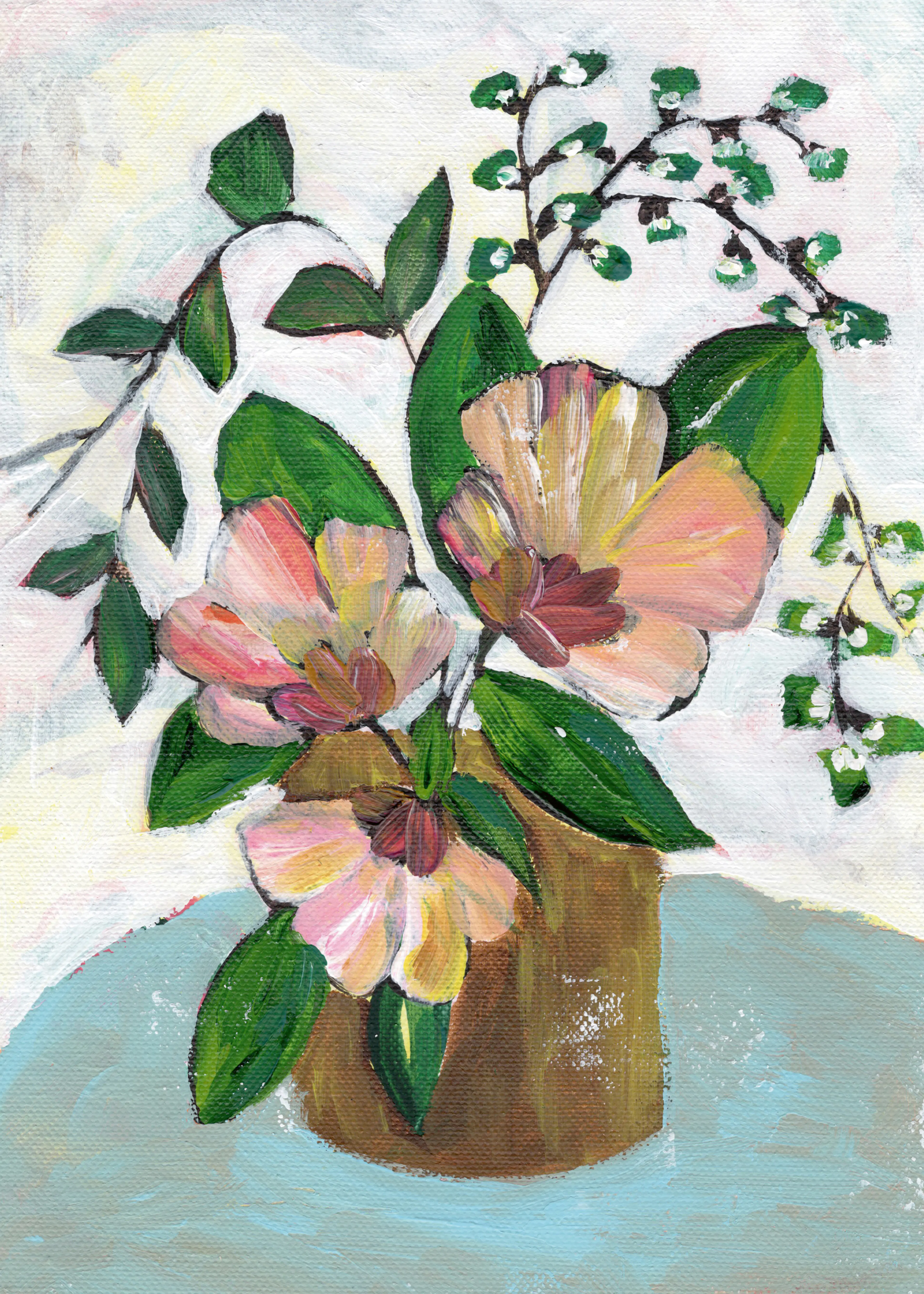 Nikita Jariwala - Soft Pink Floral Still Life Poster 0