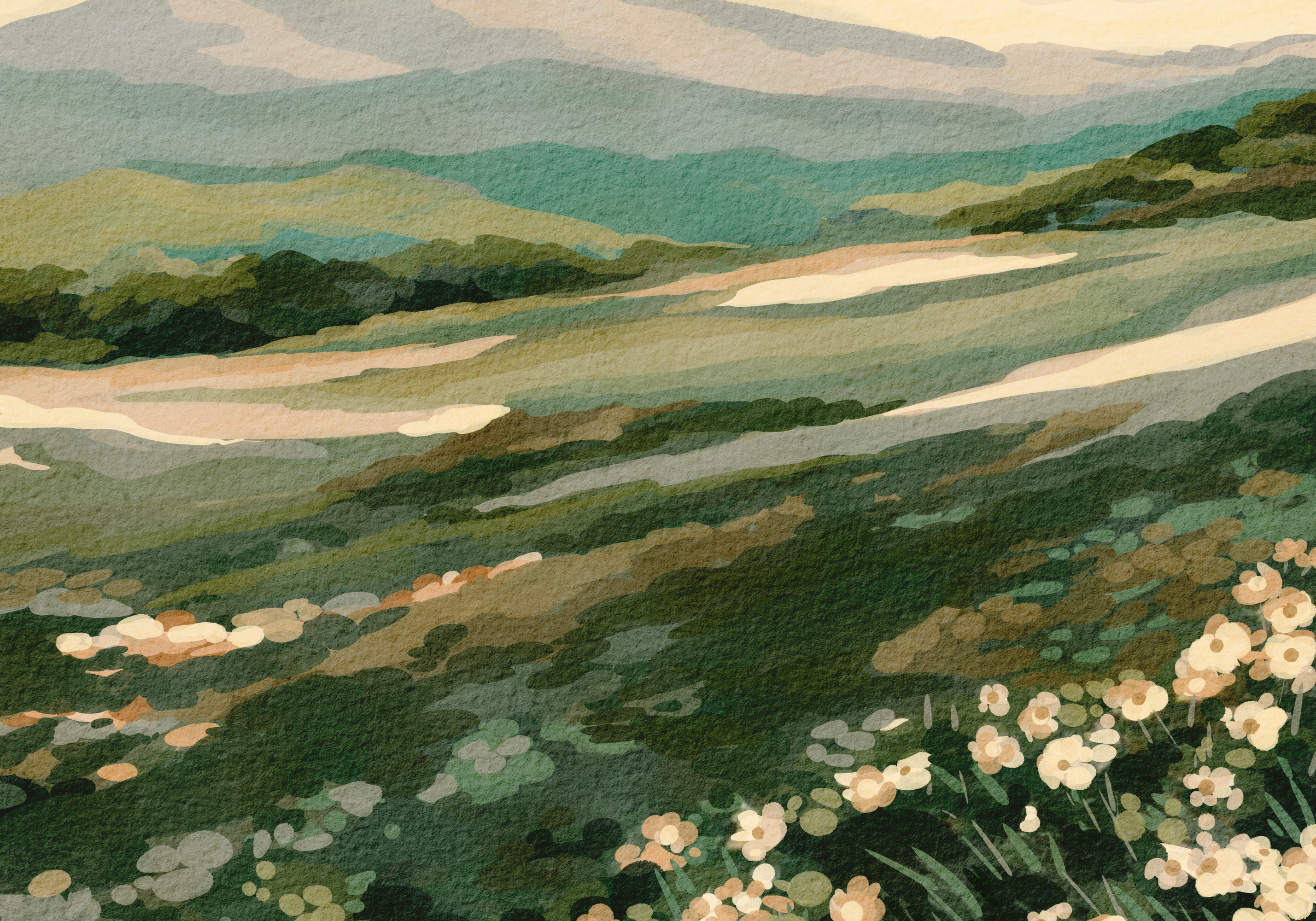 Nikita Jariwala - Wildflower Mountain Landscape Poster