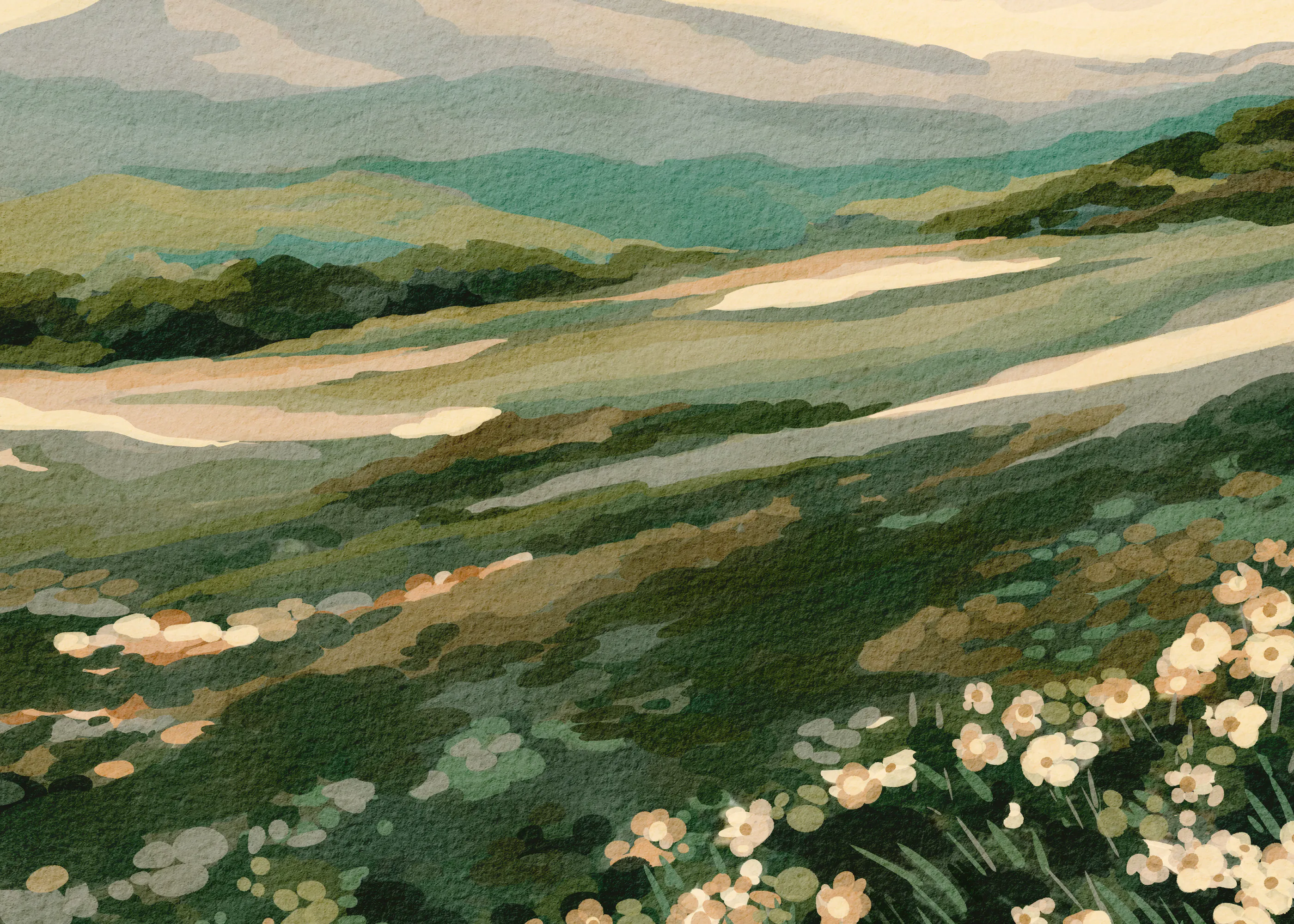 Nikita Jariwala - Wildflower Mountain Landscape Poster 0