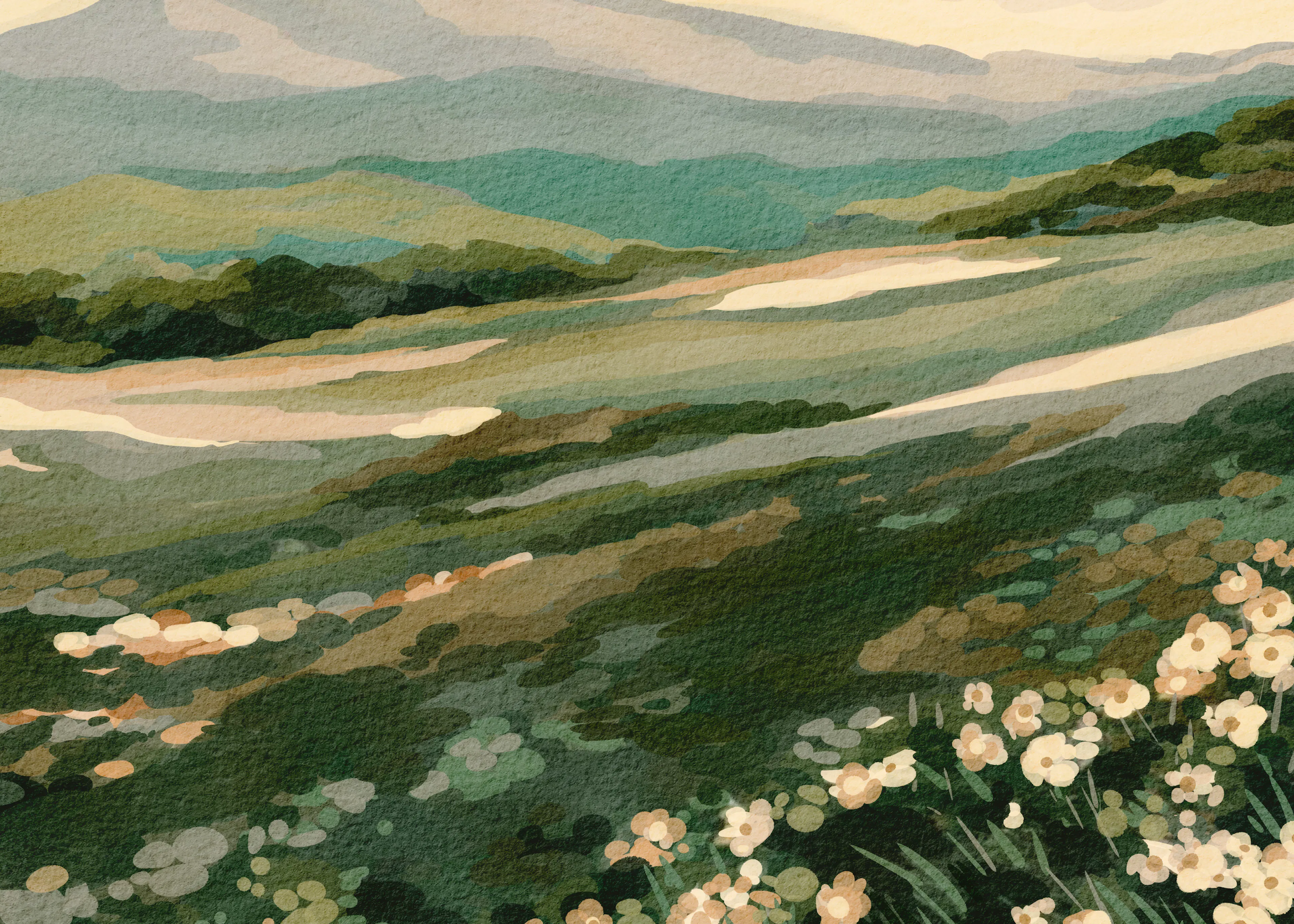 Nikita Jariwala - Wildflower Mountain Landscape Poster 0