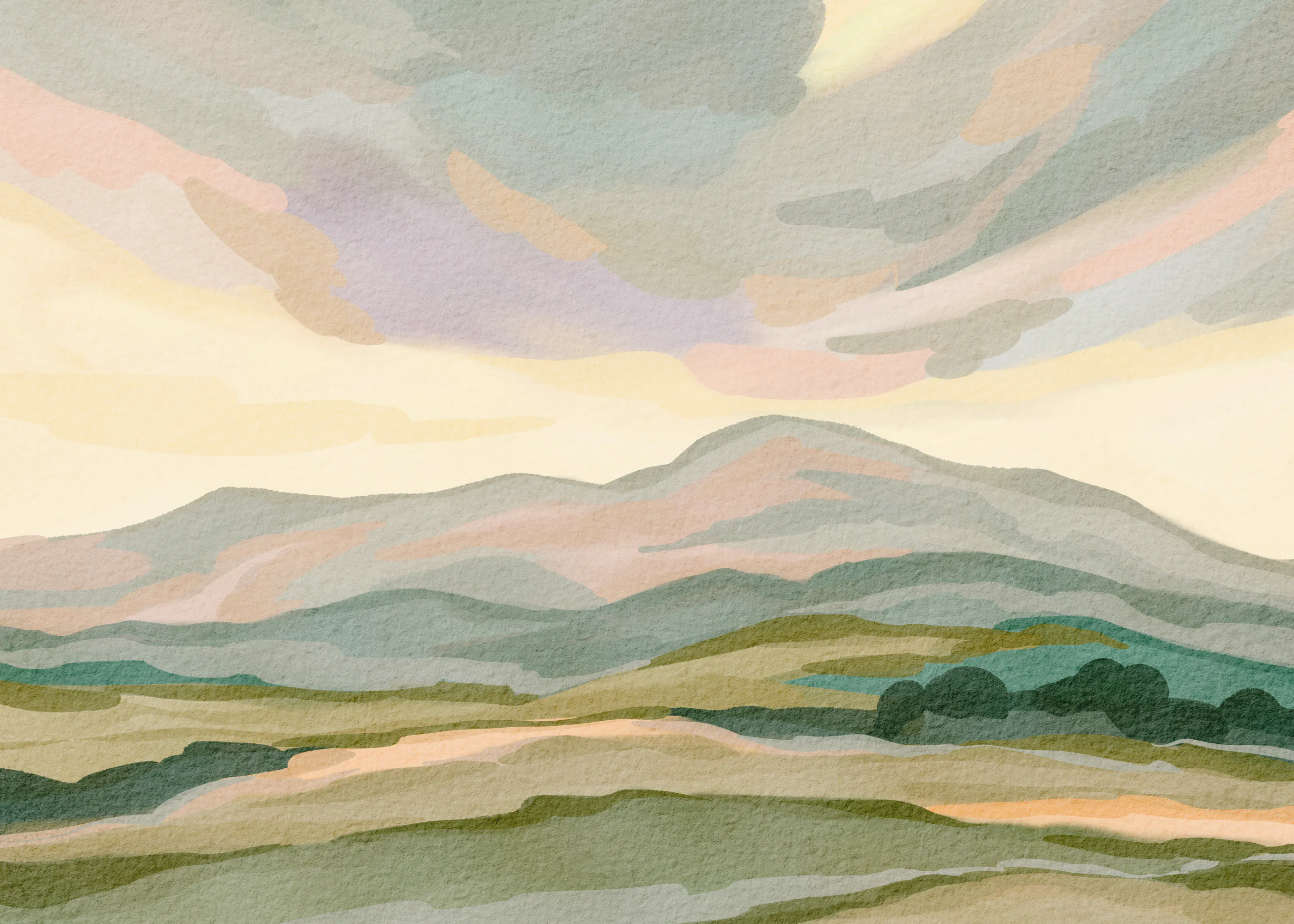 Nikita Jariwala - Muted Mountain Landscape No3 Print 0