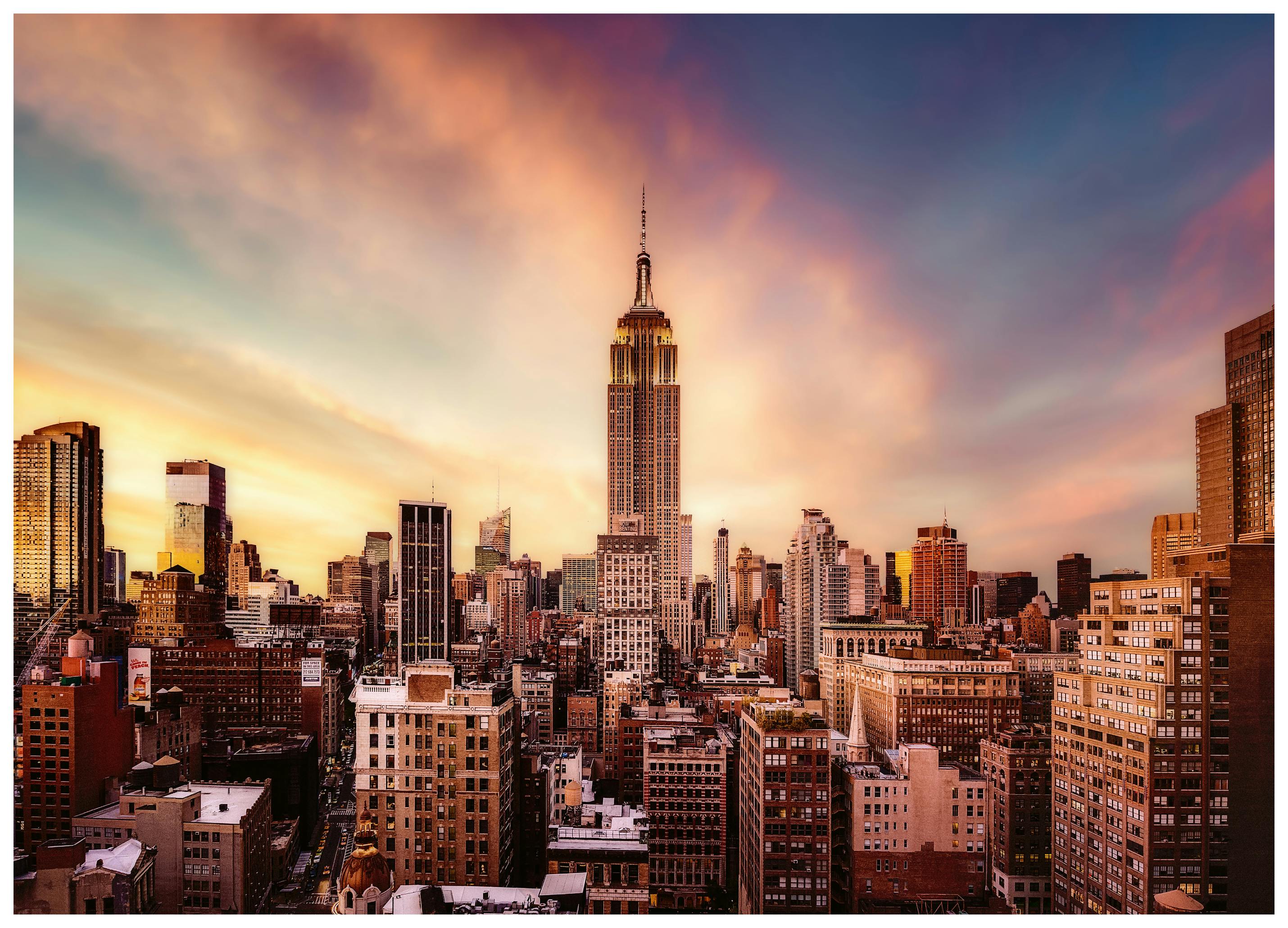 Javier de la Torre - Empire State Zonsondergang Poster (70x100 cm) - Poster Store