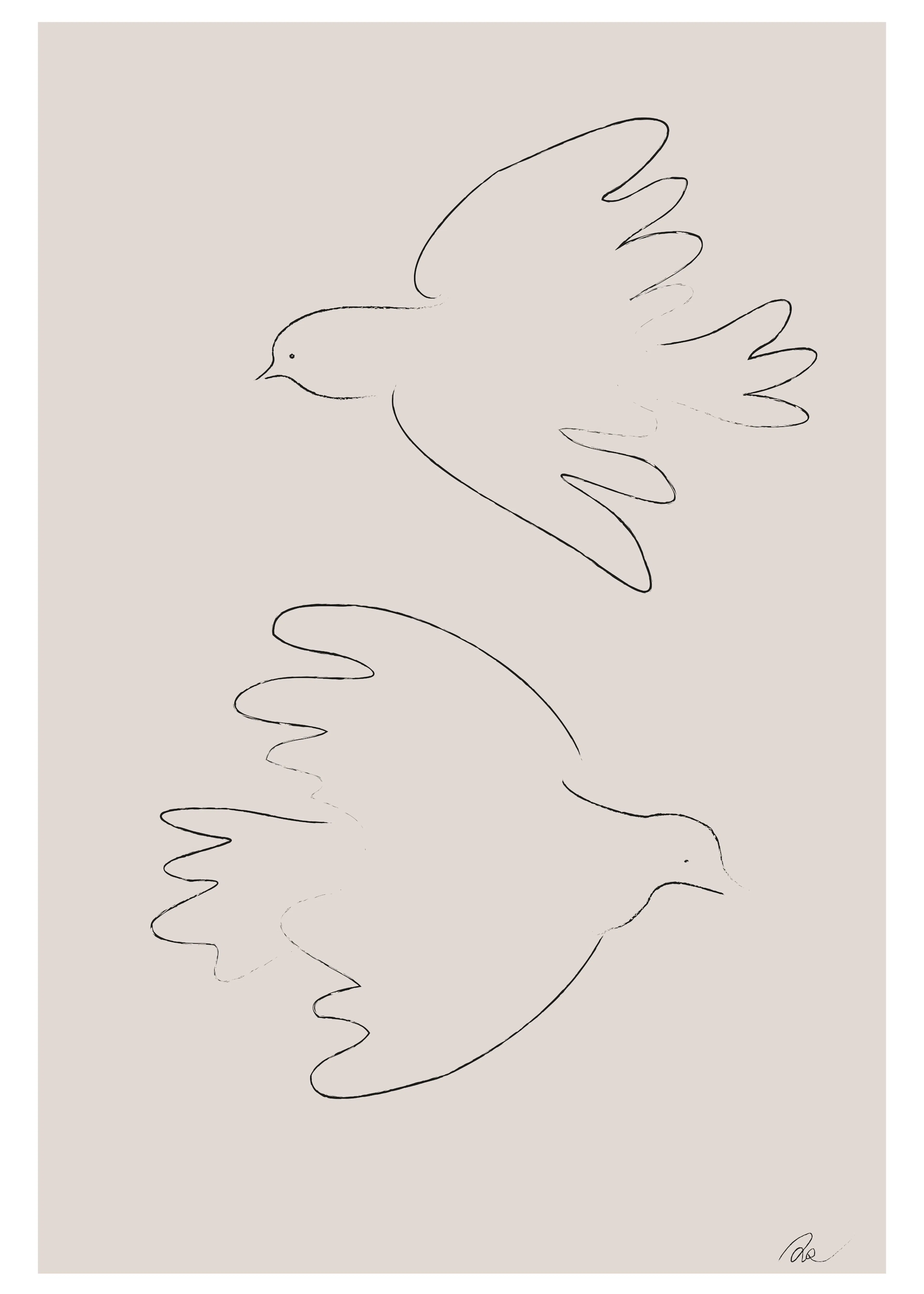 Pictufy Studio II - Fliegende Friedliche Tauben Poster 0