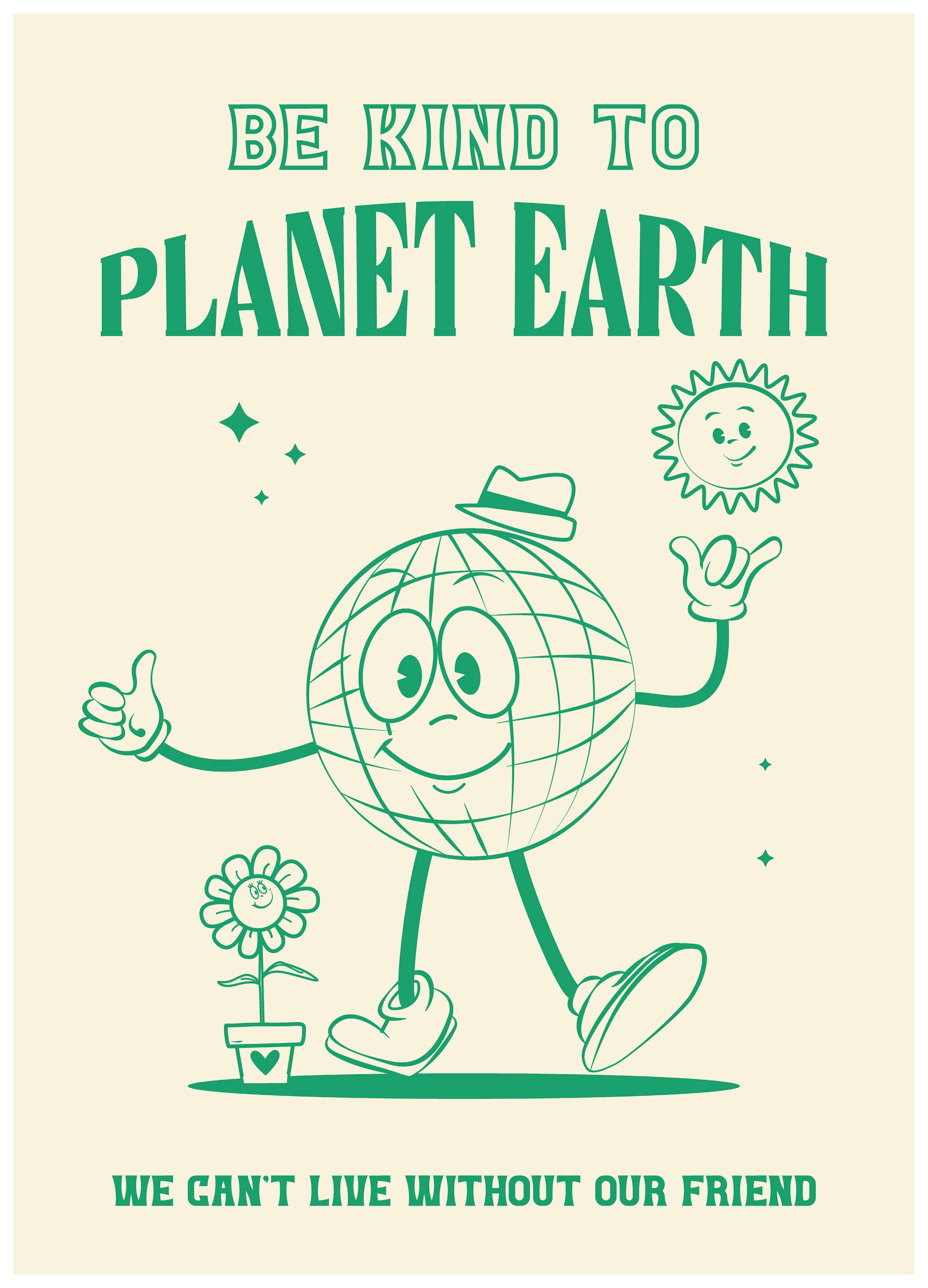 Oju Design - Be Kind To Earth Poster (30x40 cm) - Poster Store