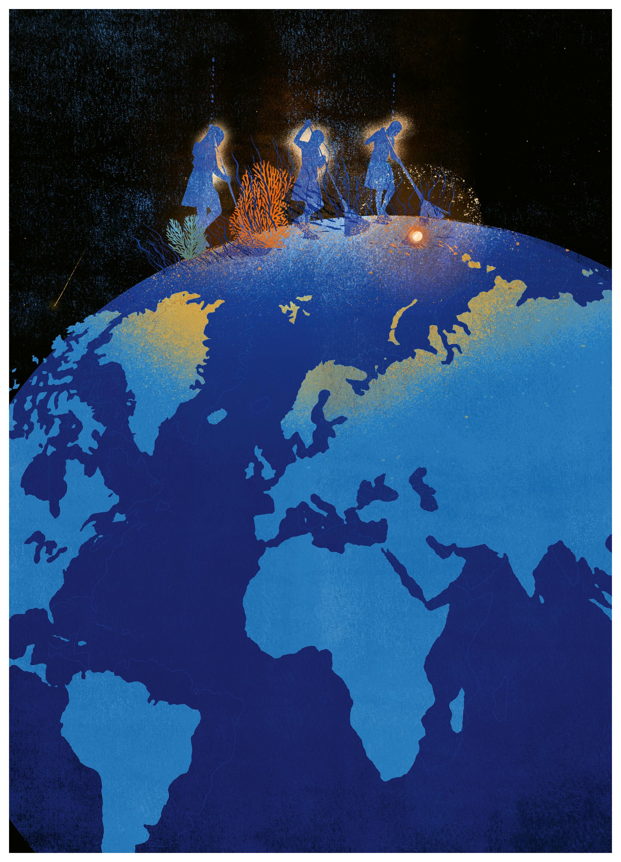 Annelien Smet - Onze Wereld Schoon Vegen Poster (100x150 cm) - Poster Store