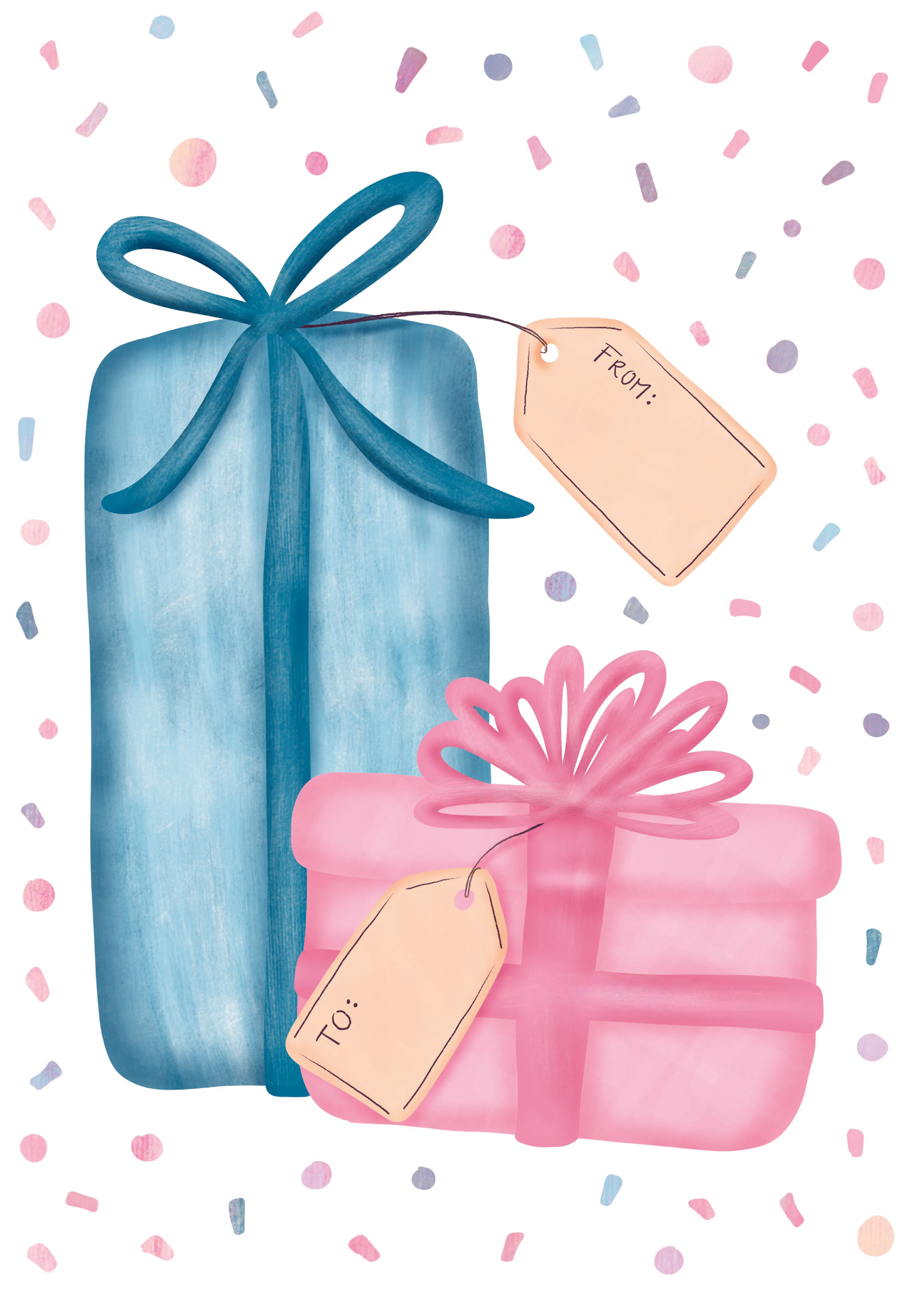Aminah Eleonora - Rosa Blaue Geschenke Poster 0