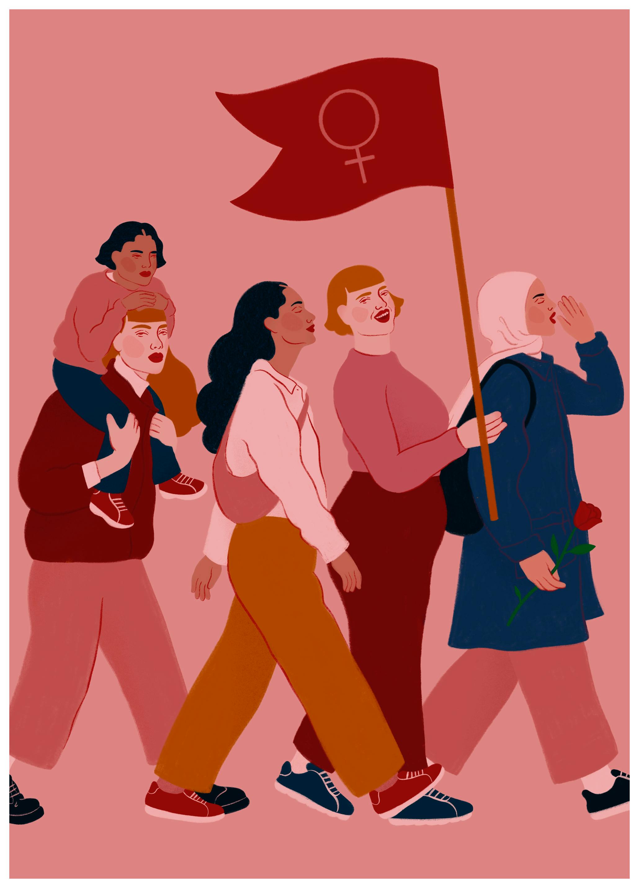 Ida Alvarsson - Feminist Marching Forward Poster (70x100 cm) - Poster Store