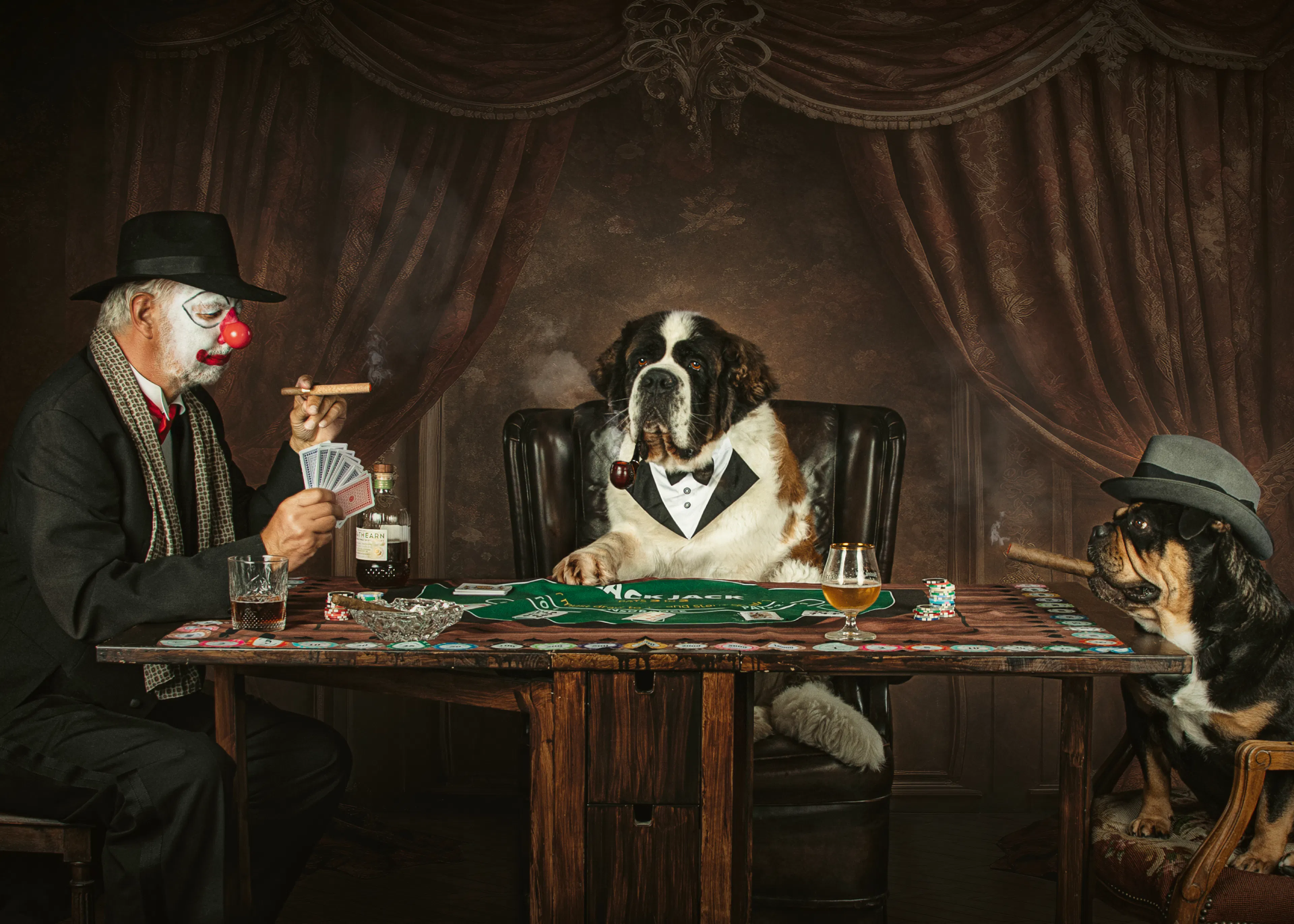 Carola Kayen-Mouthaan - Payaso y Perro Juego de Póker Póster 0
