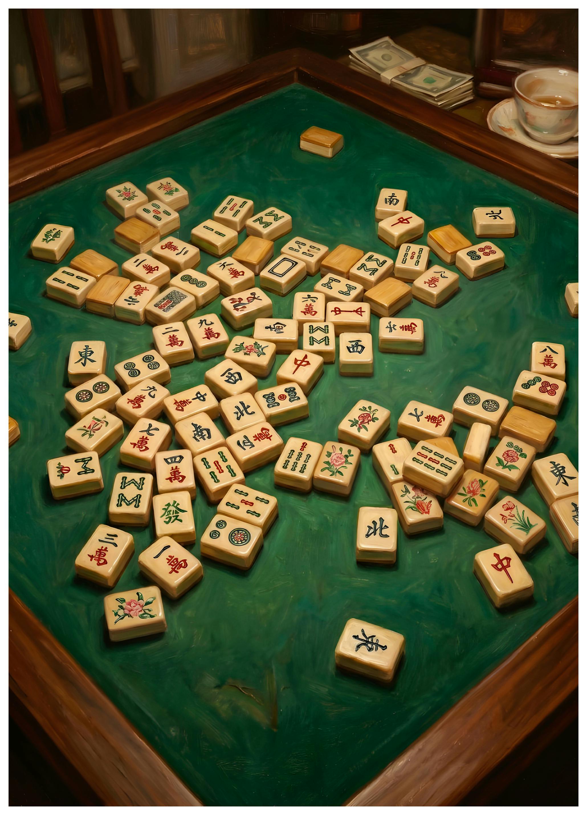 HUGO - Mahjong Tiles and Money Poster (70x100 cm) - Poster Store