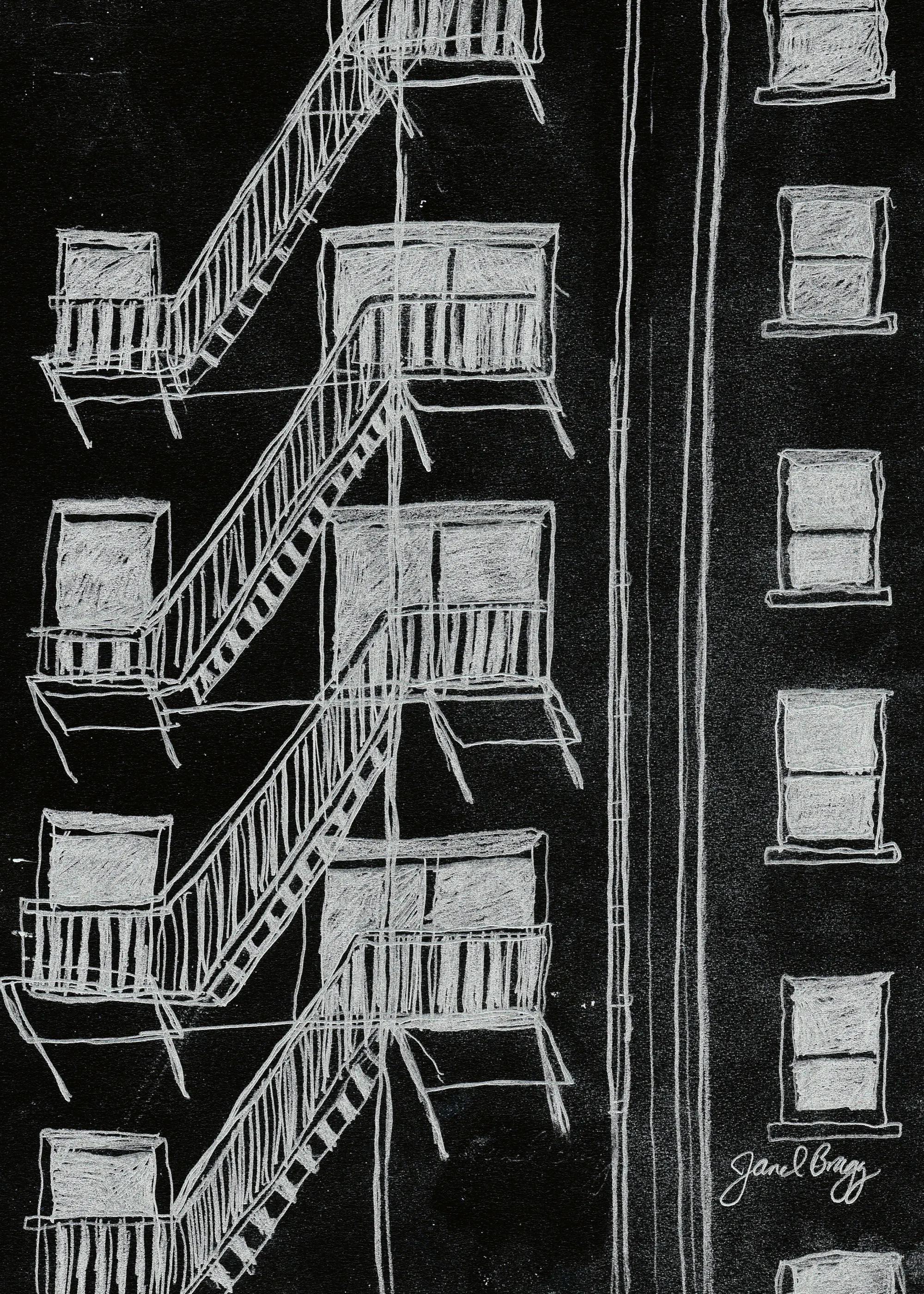 Janel Bragg - Urbane Feuertreppen Poster 0