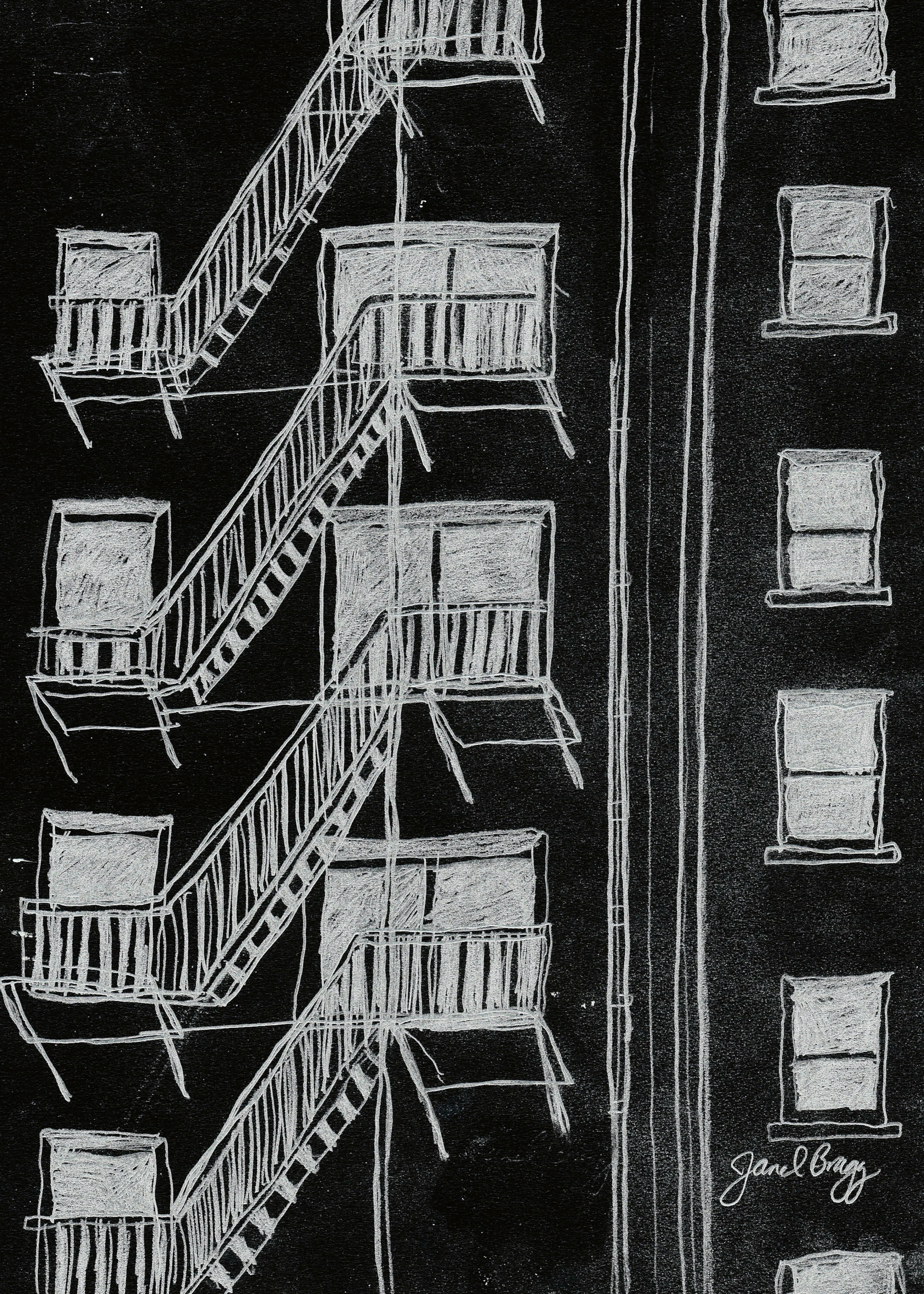 Janel Bragg - Urbane Feuertreppen Poster 0