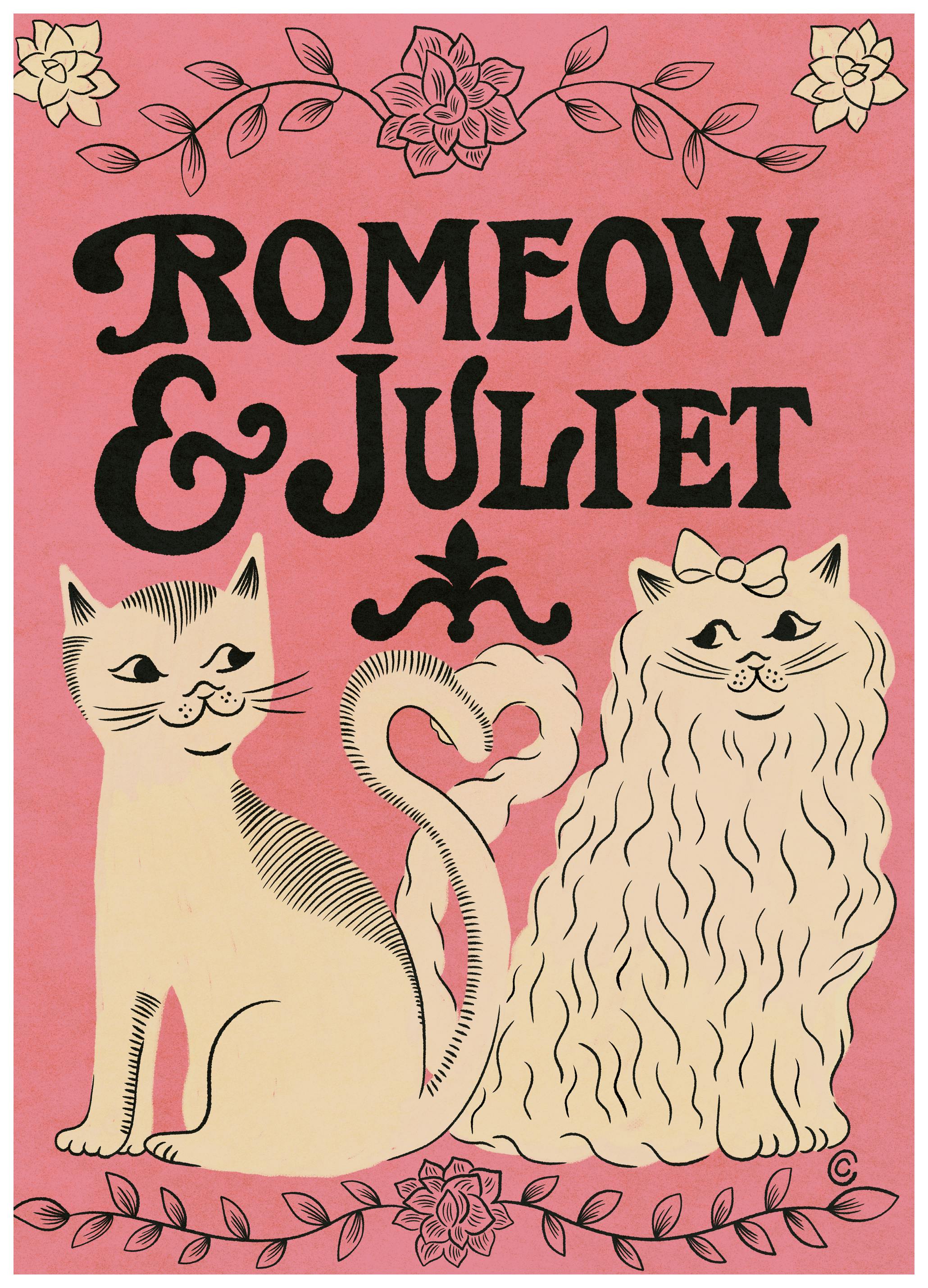 Carrie Cantwell - Romeow and Juliet Poster (50x70 cm) - Poster Store