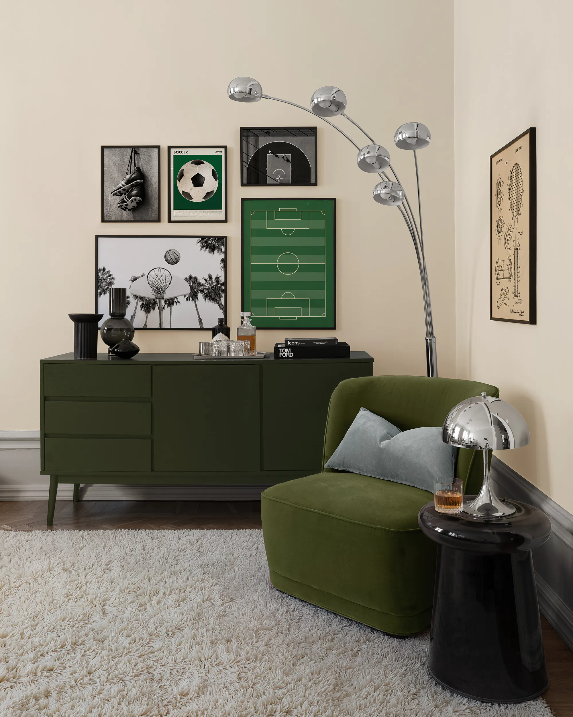 Let's go sports! gallery wall