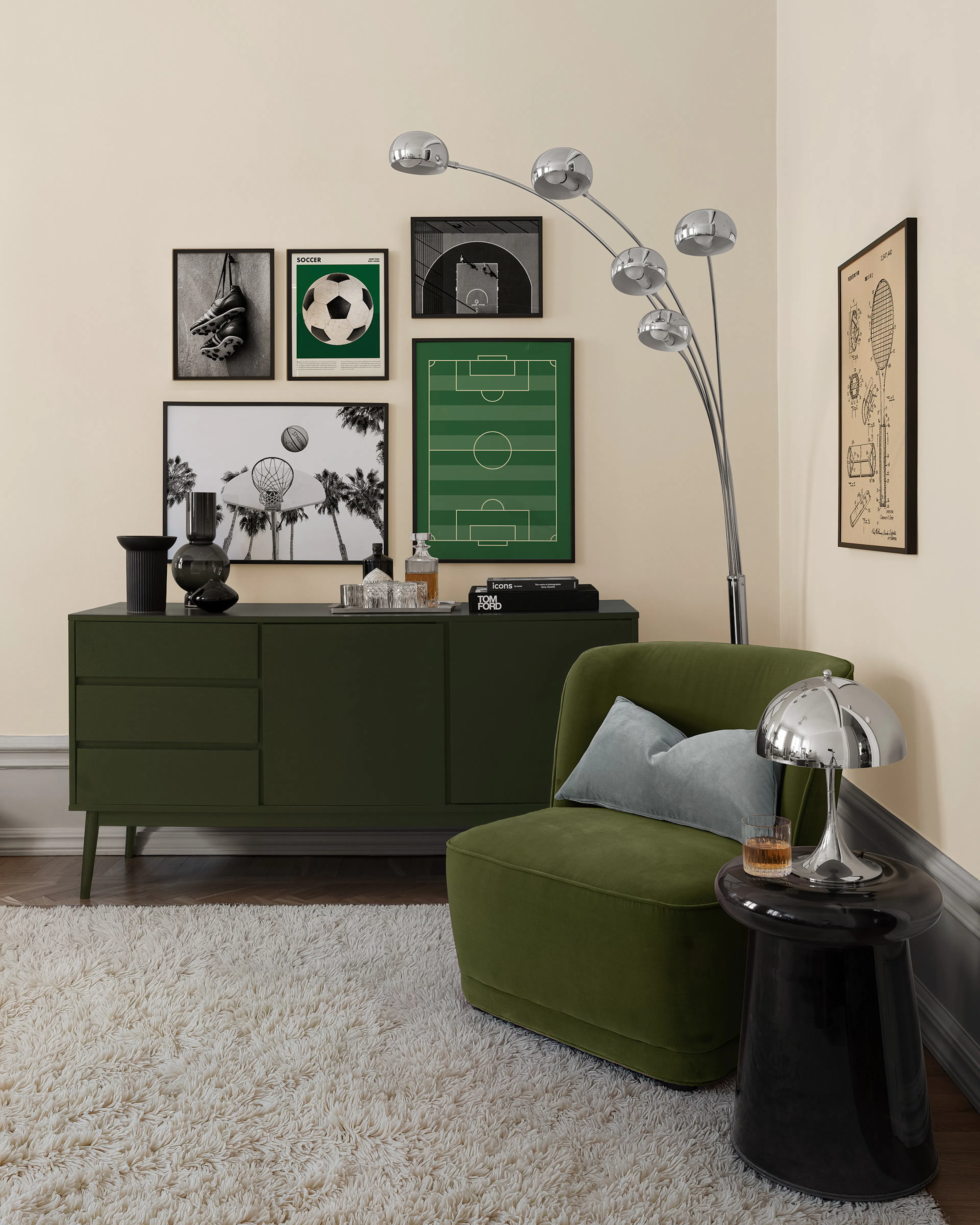 Let's go sports! gallery wall