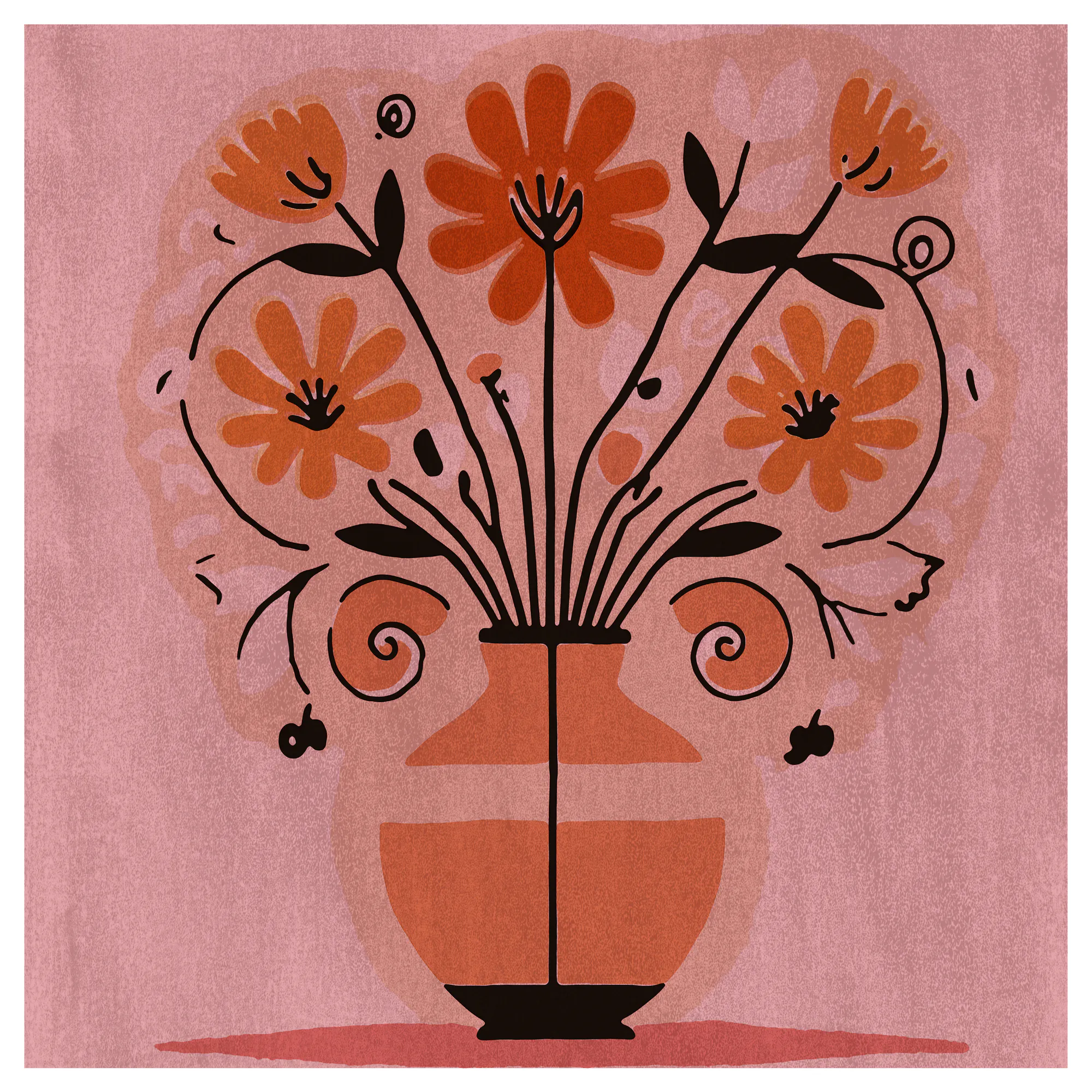 casa cartissi - Lebendiger Volkskunst-Blumenstrauß Poster 0