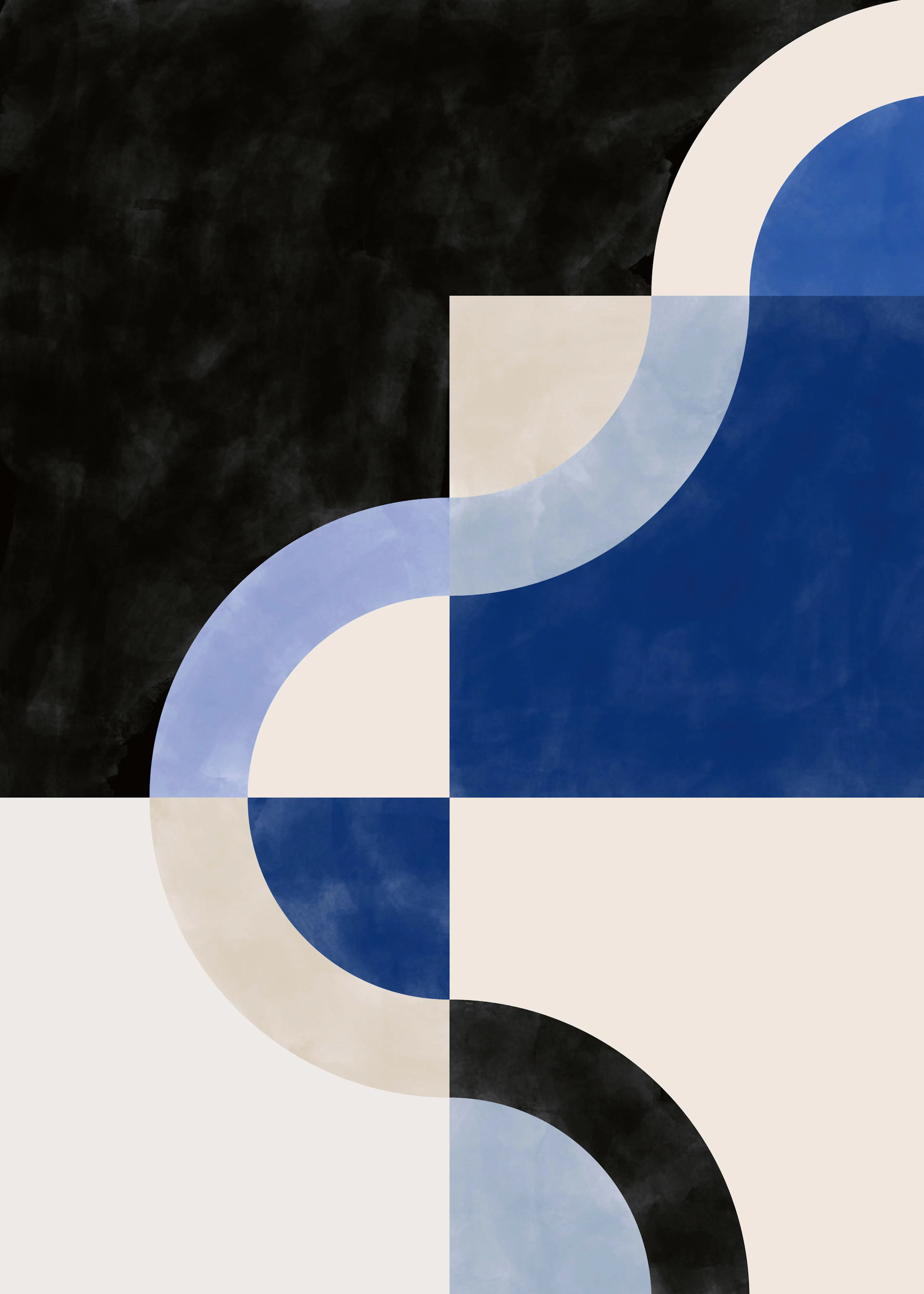 Elena Ristova - Abstrakter Kurvenfluss Poster 0