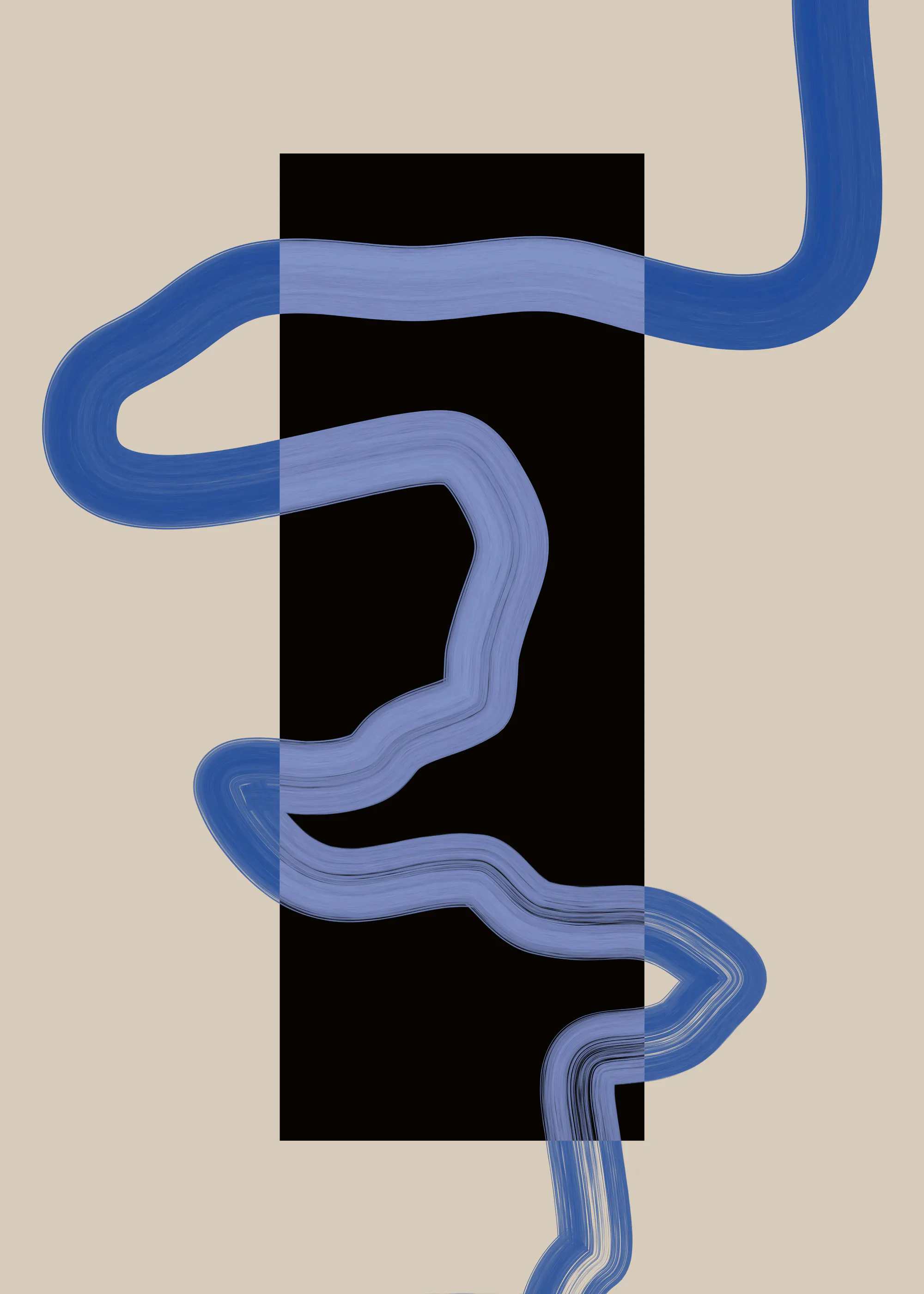Elena Ristova - Fließende Blaue Linien Rechteckiges Poster 0