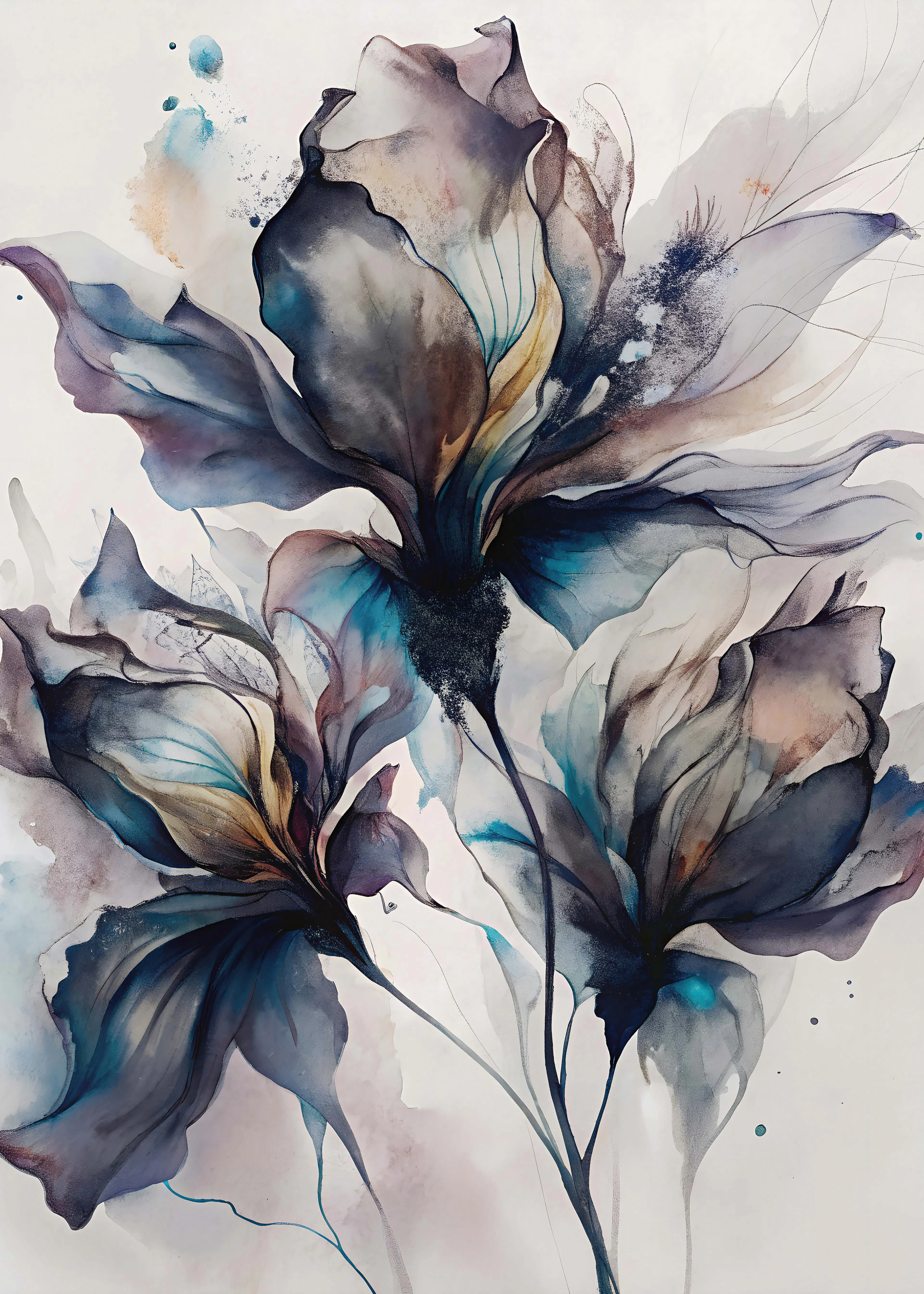 Miguel Bruzual - Ätherische Aquarell-Blüten Poster 0