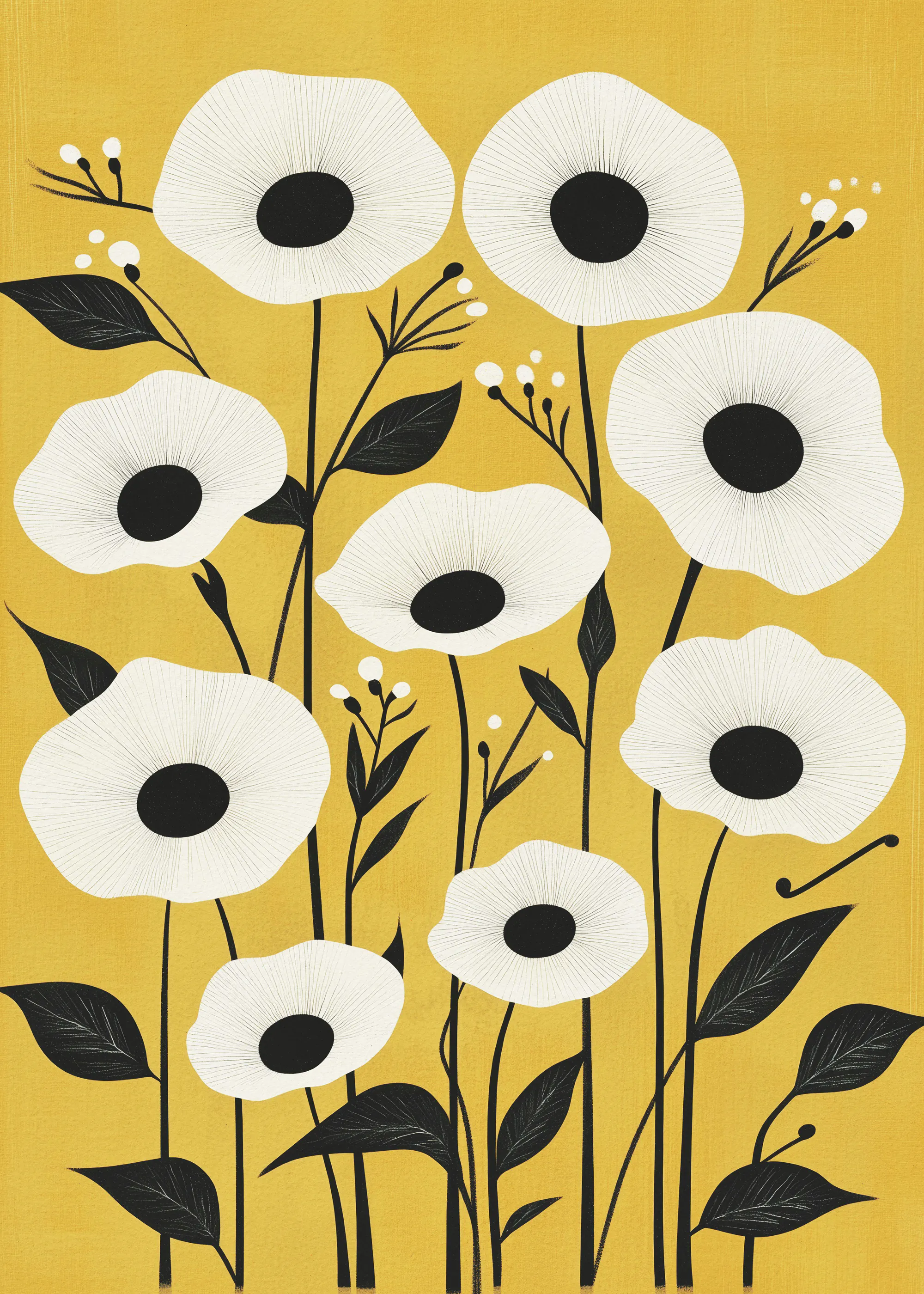 Andreas Magnusson - Moderne Weiße Mohnblumen Poster 0