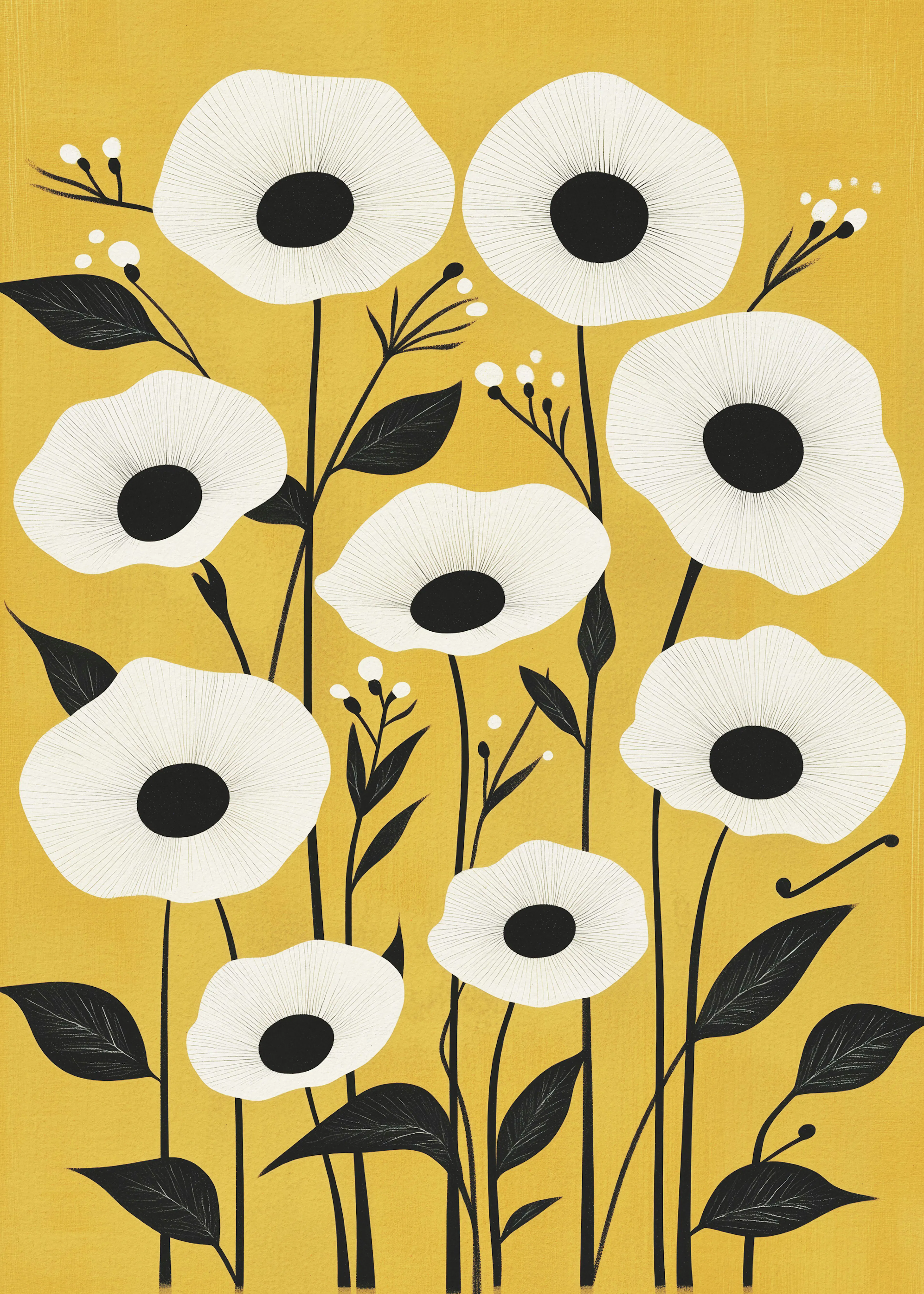 Andreas Magnusson - Moderne Weiße Mohnblumen Poster 0