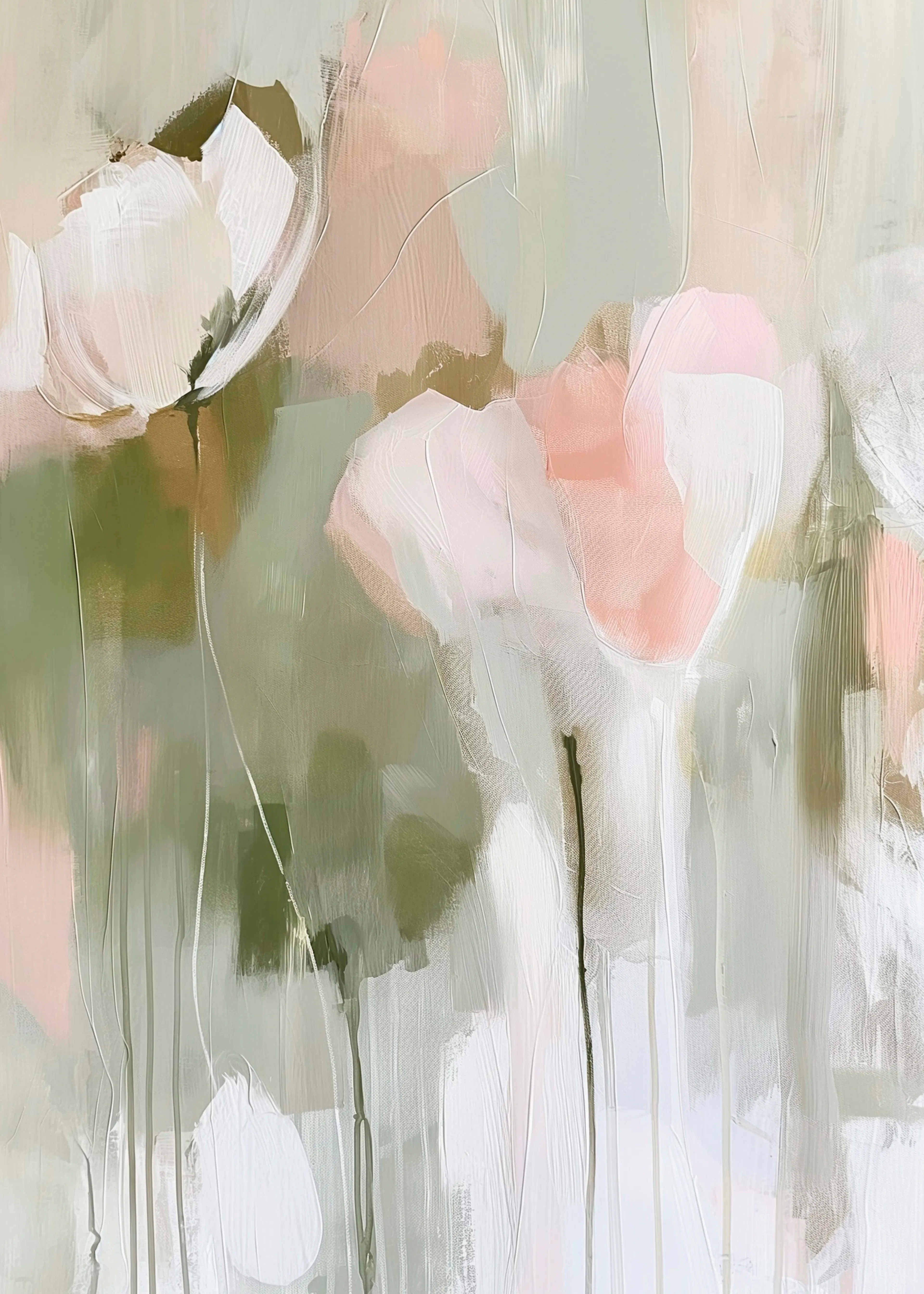 Sally Ann Moss - Douces fleurs abstraites Poster 0