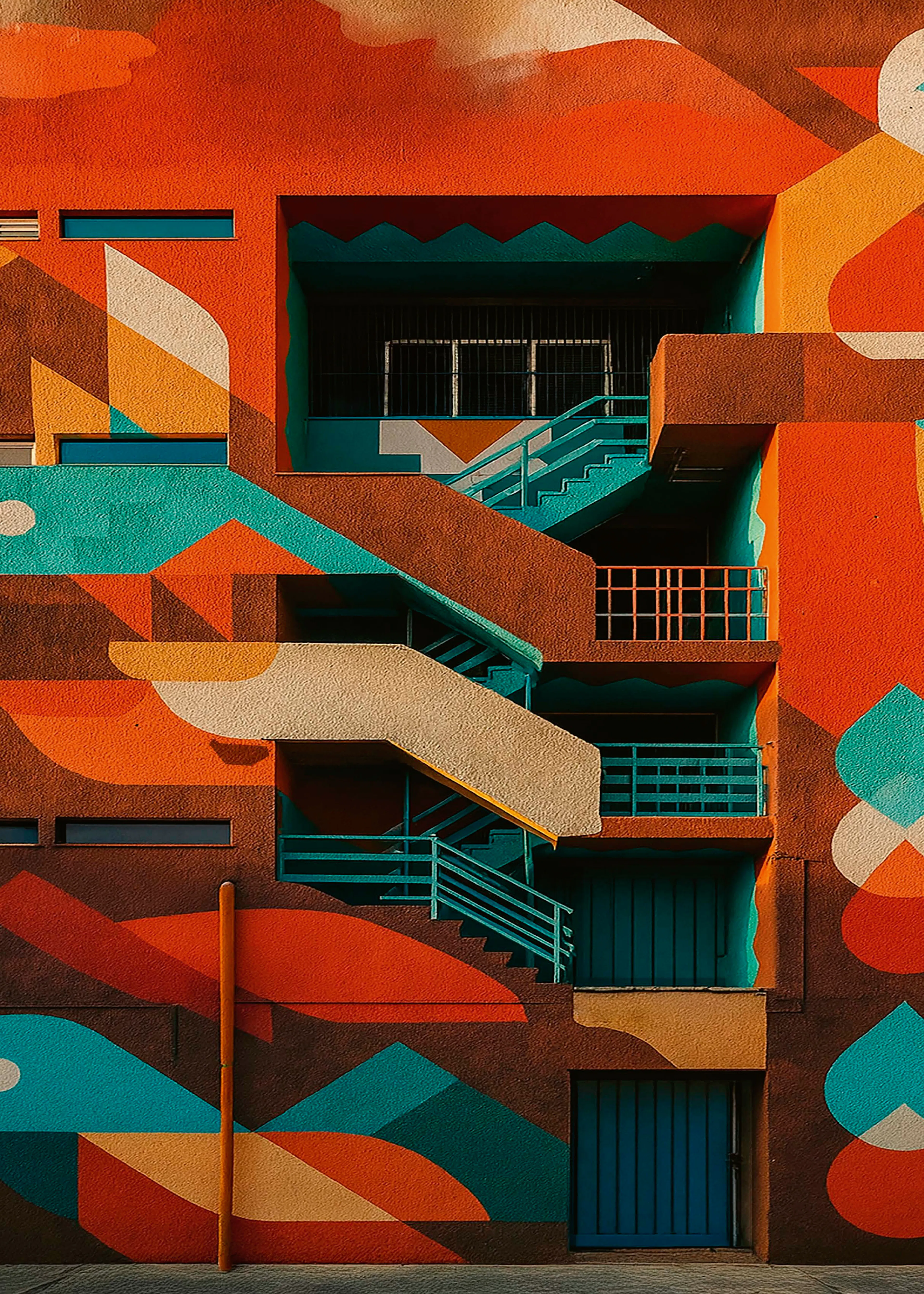 Arnon Orbach - Zářivá geometrická budova plakát 0