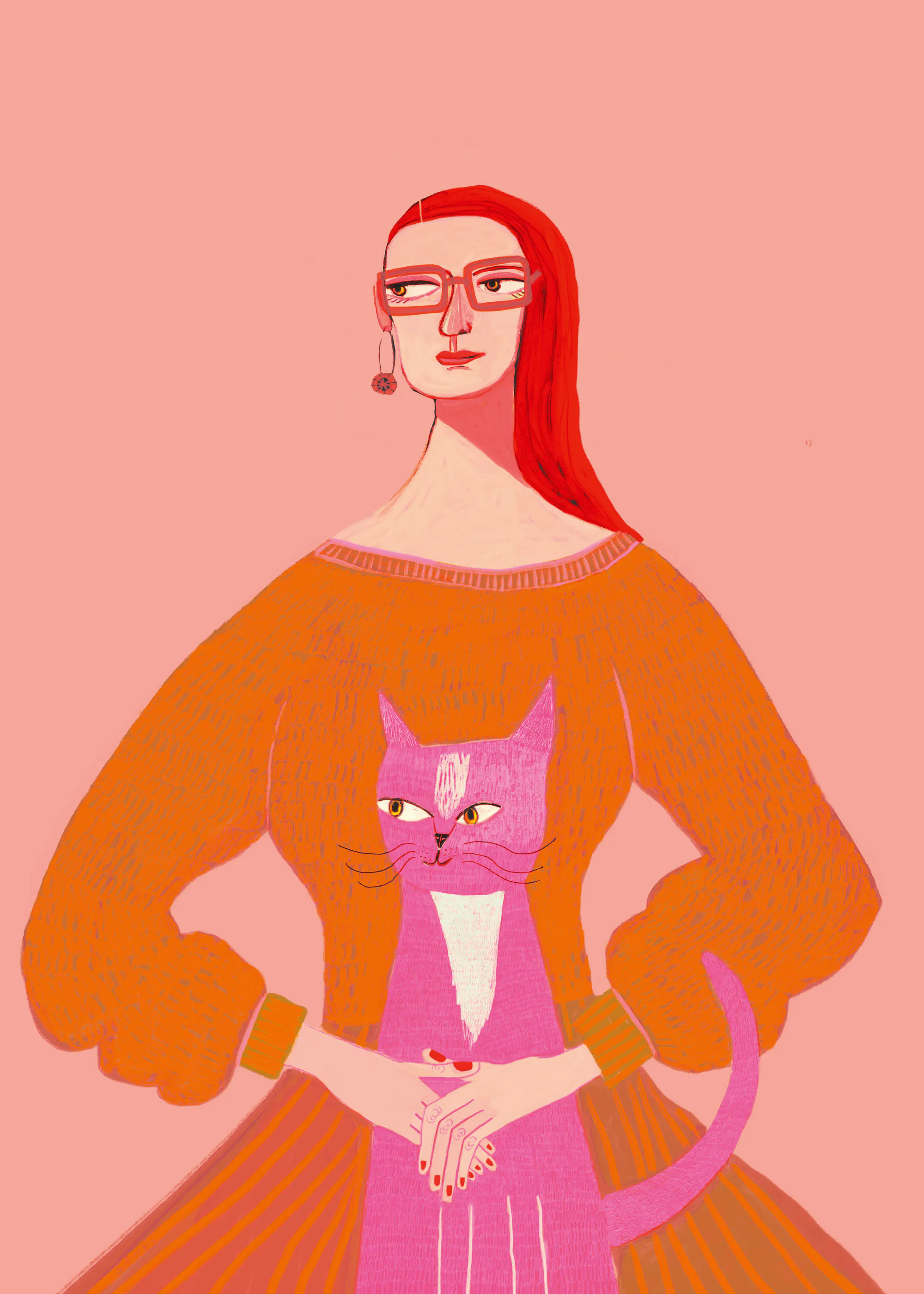 Sharyn Bursic - Rødhåret og hennes rosa katt Plakat 0