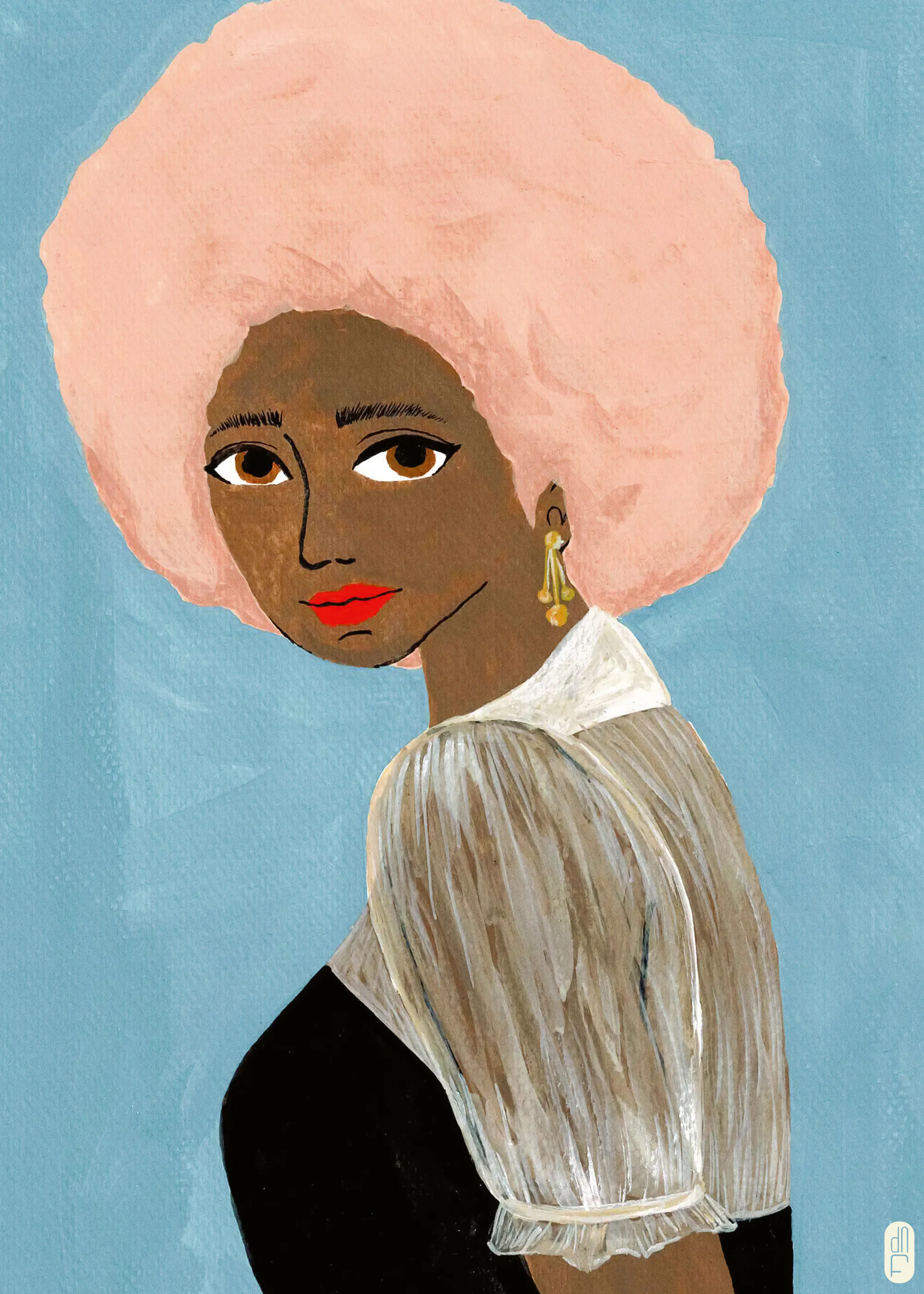 Dianne Nicole Fernando - Stilfull Rosa Afro Kvinne Plakat 0