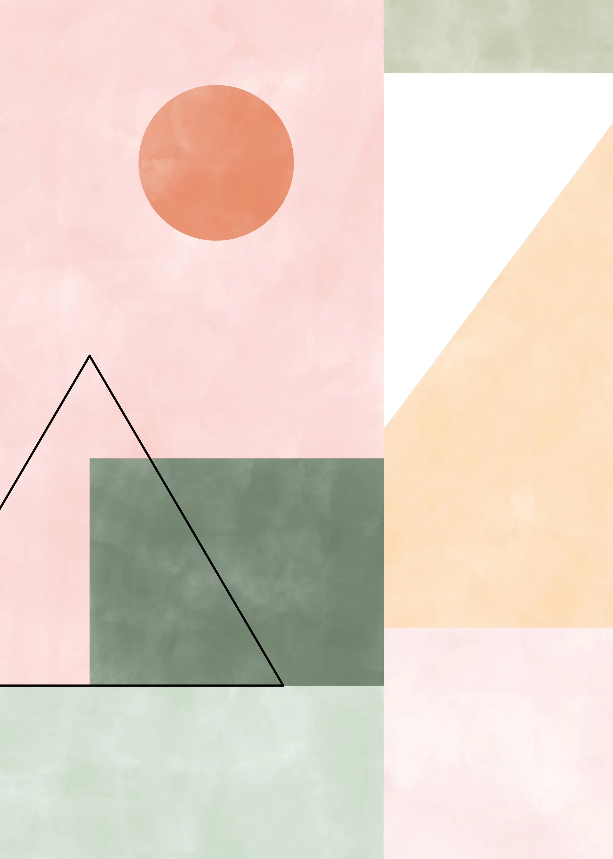 Elena Ristova - Mykt Geometrisk Landskap Plakat 0